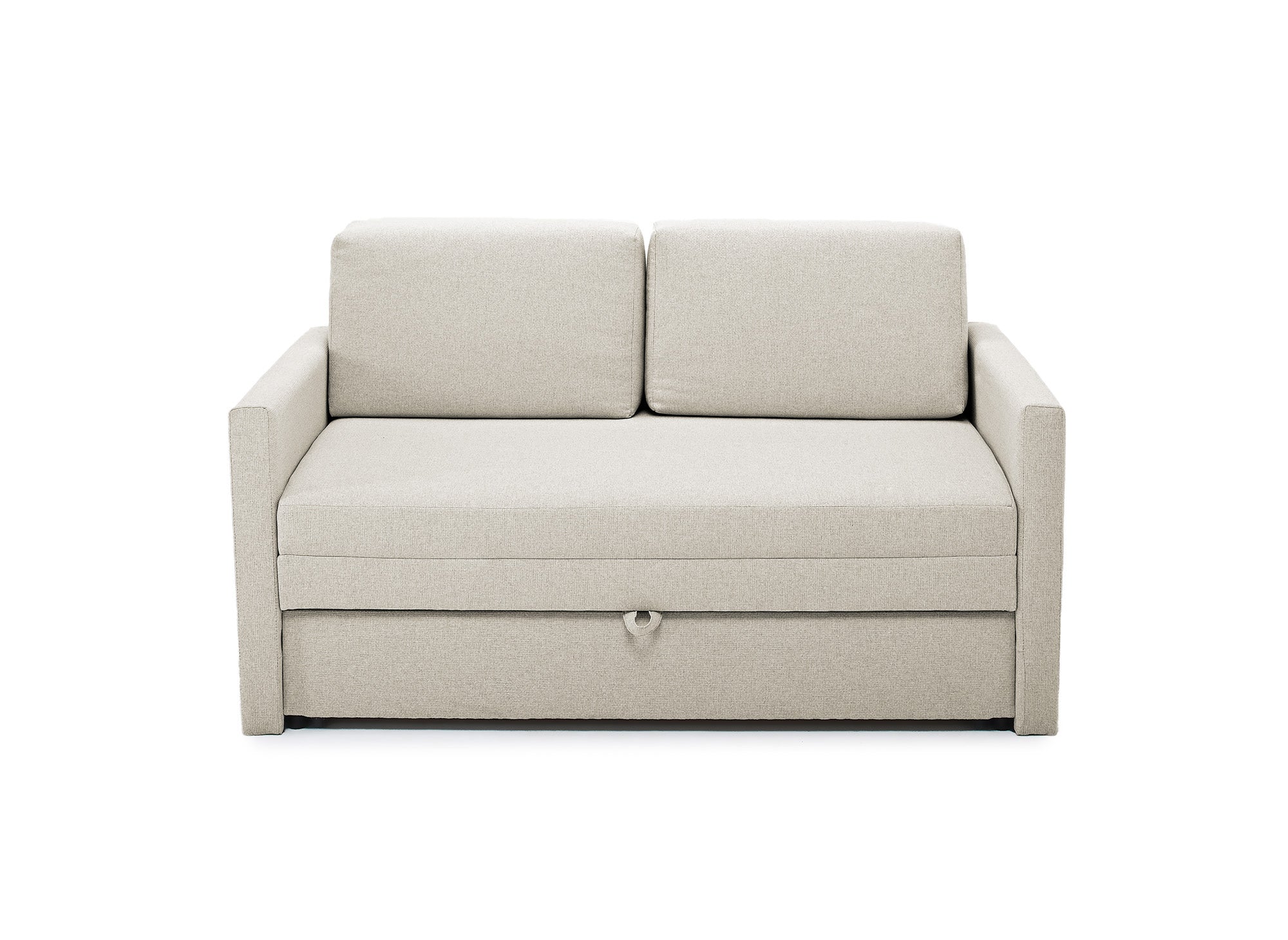 2-Sitzer-Schlafsofa mit Aufbewahrungsbox aus beigem Stoff YERAZ