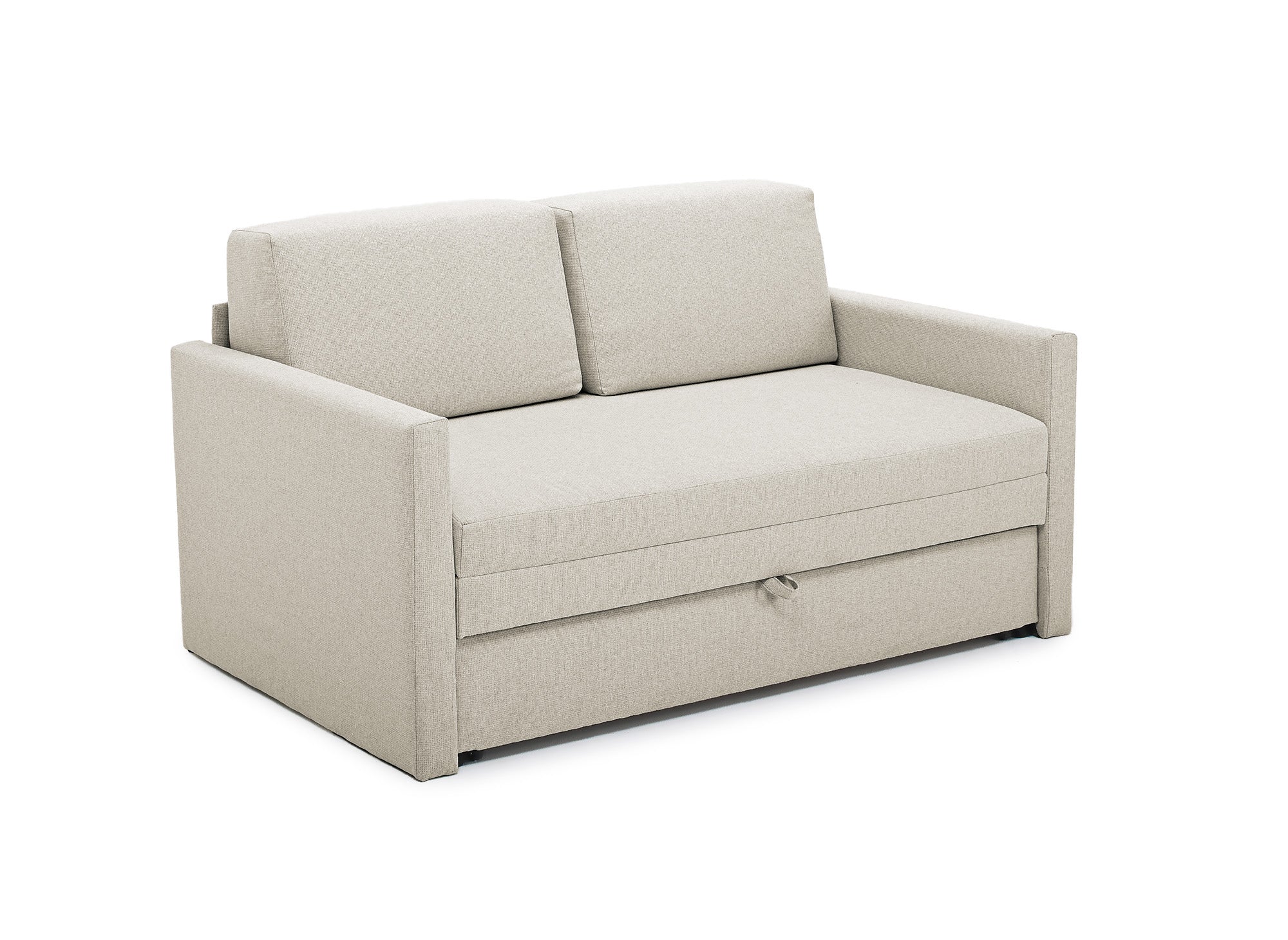 2-Sitzer-Schlafsofa mit Aufbewahrungsbox aus beigem Stoff YERAZ