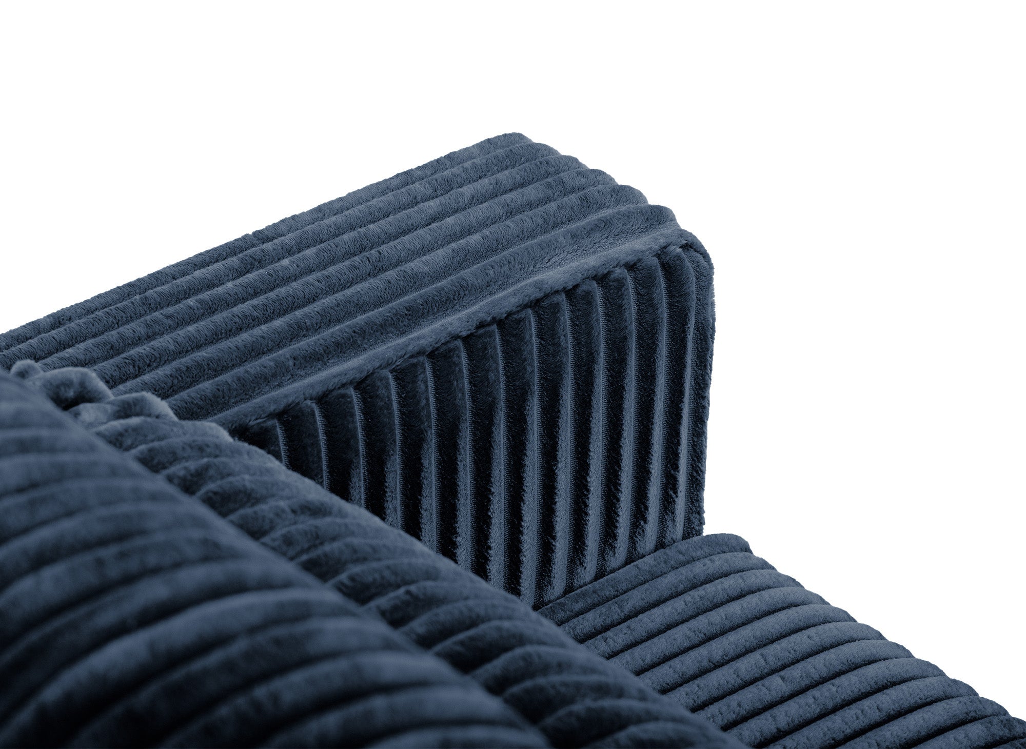 ZURIA 3-Sitzer-Schlafsofa mit Stauraum aus dickem blauem Cord