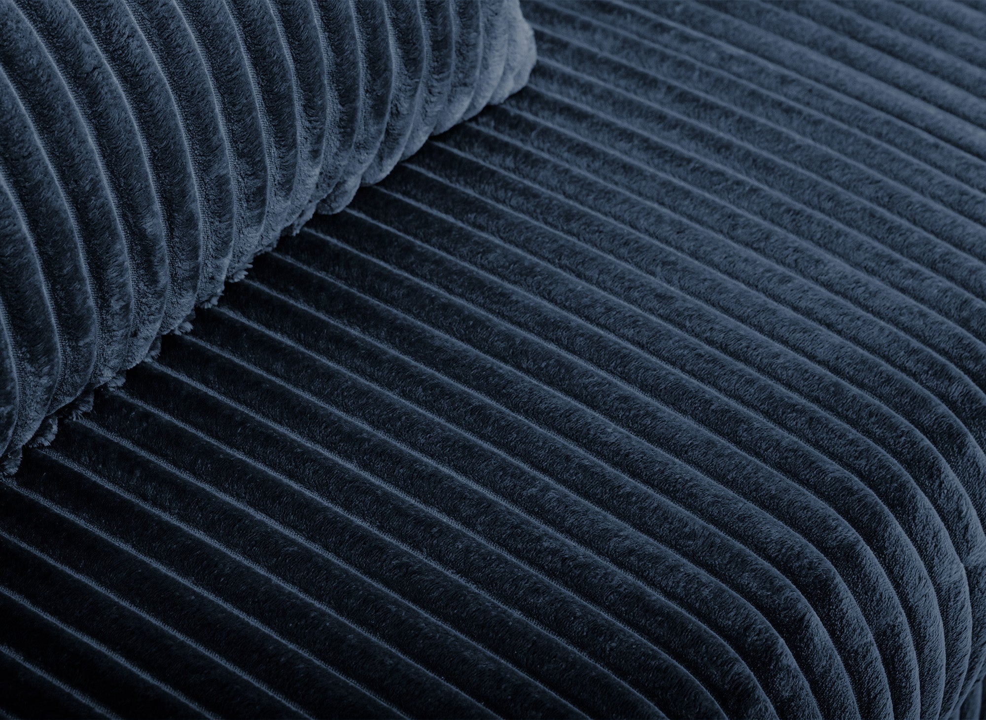 ZURIA 3-Sitzer-Schlafsofa mit Stauraum aus dickem blauem Cord