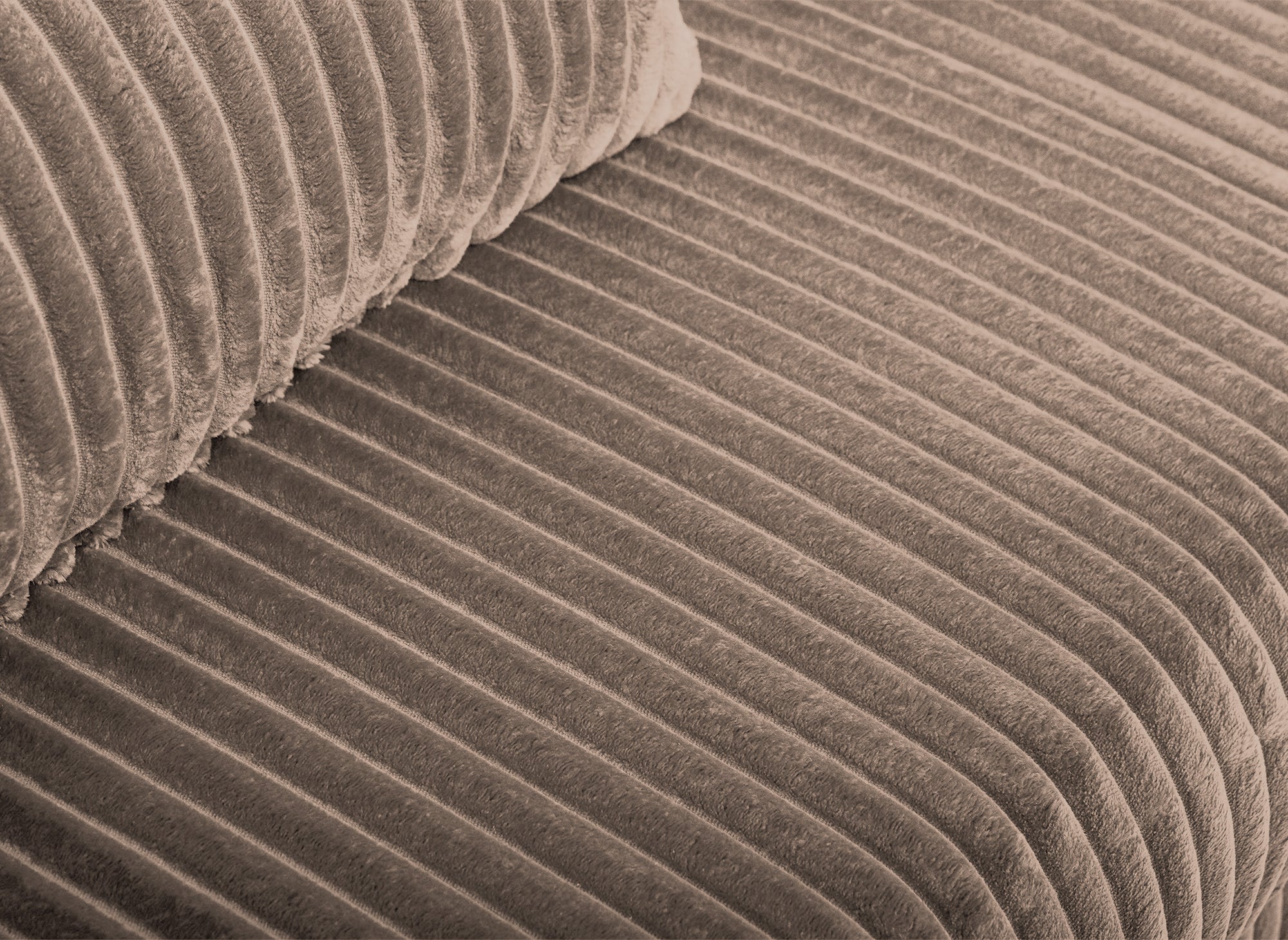 ZURIA 3-Sitzer-Schlafsofa mit Stauraum aus dickem Taupe-Cord