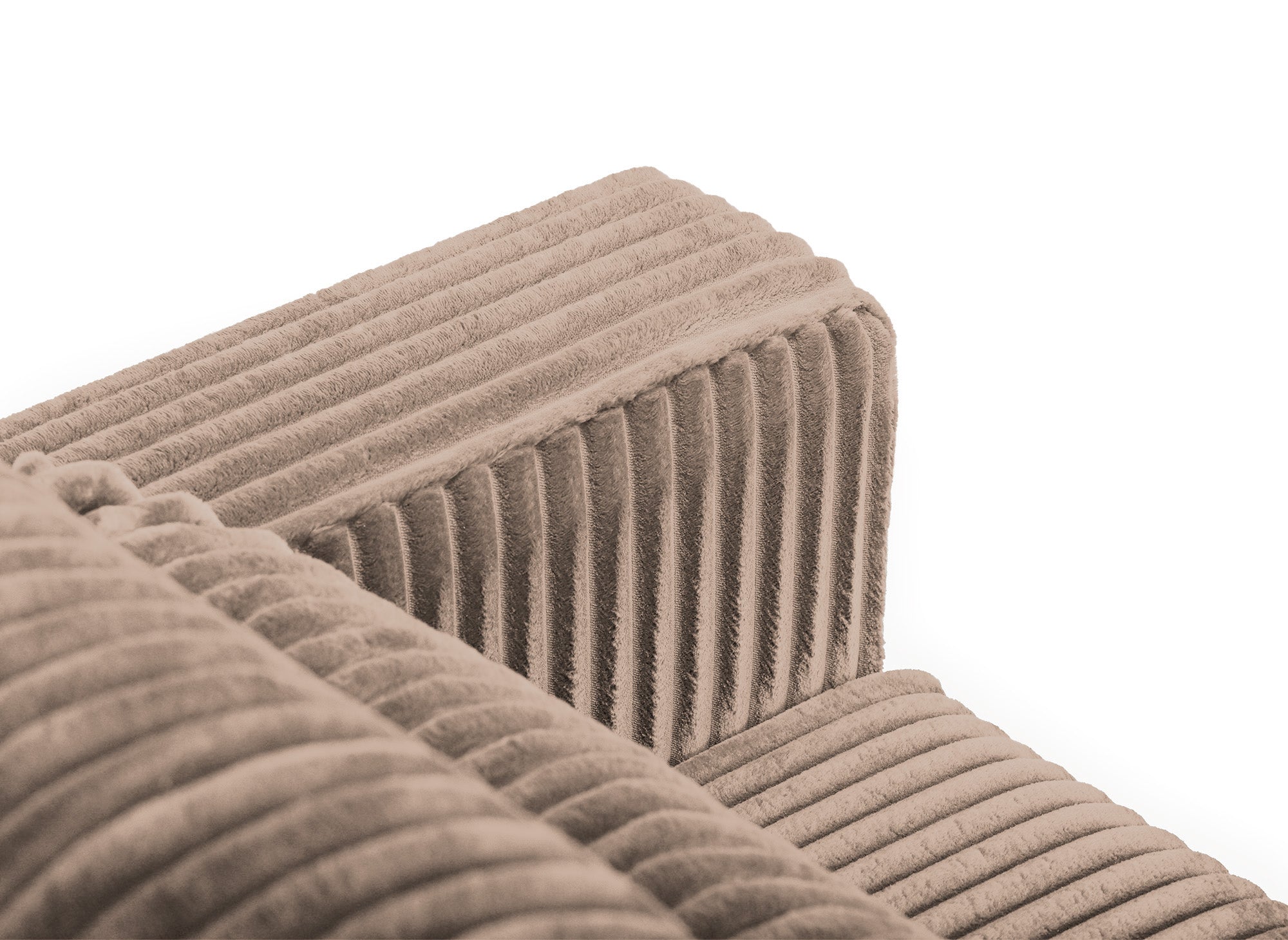 ZURIA 3-Sitzer-Schlafsofa mit Stauraum aus dickem Taupe-Cord