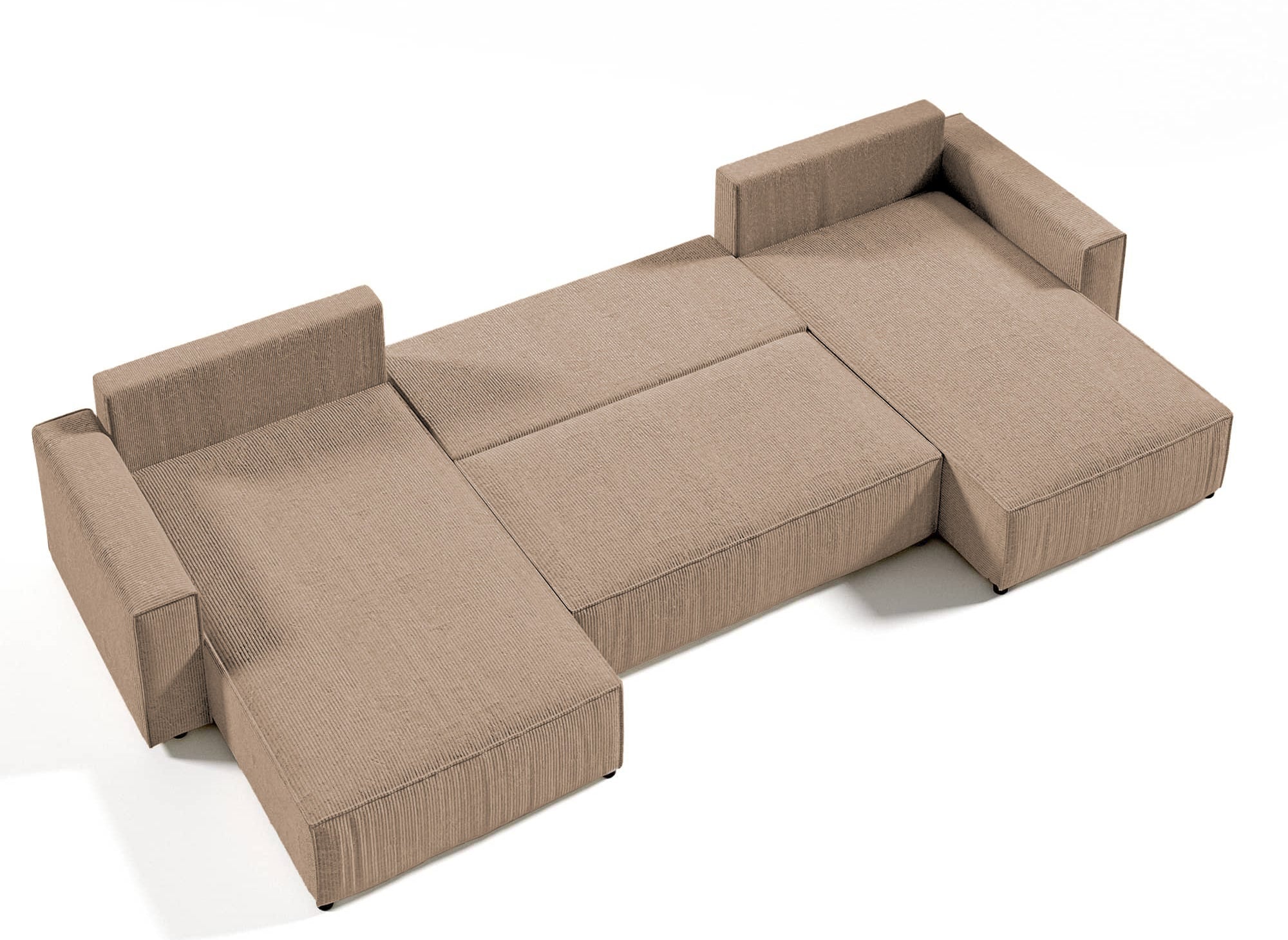 JADE Panorama-Sofa mit Stauraum, Mokka-Cord