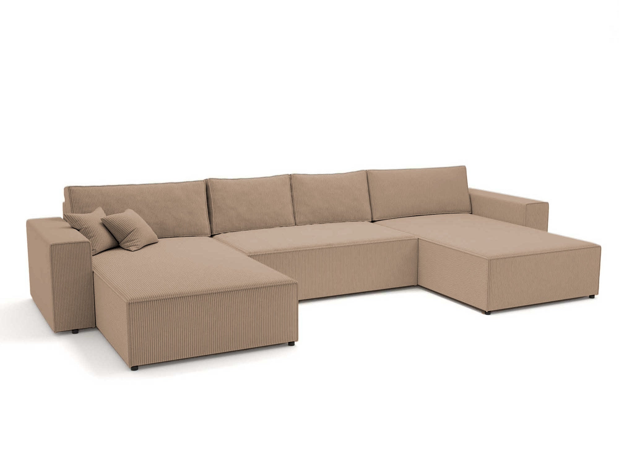 JADE Panorama-Sofa mit Stauraum, Mokka-Cord