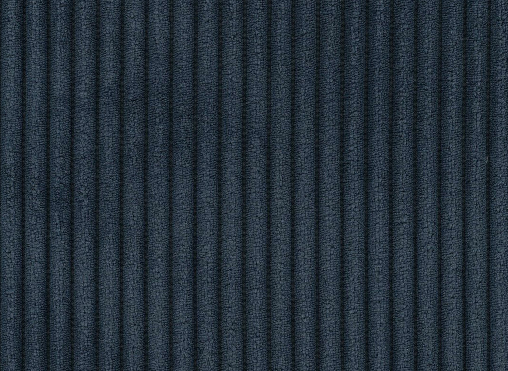 JADE Dunkelblaues Panoramasofa aus geripptem Samt mit Stauraum