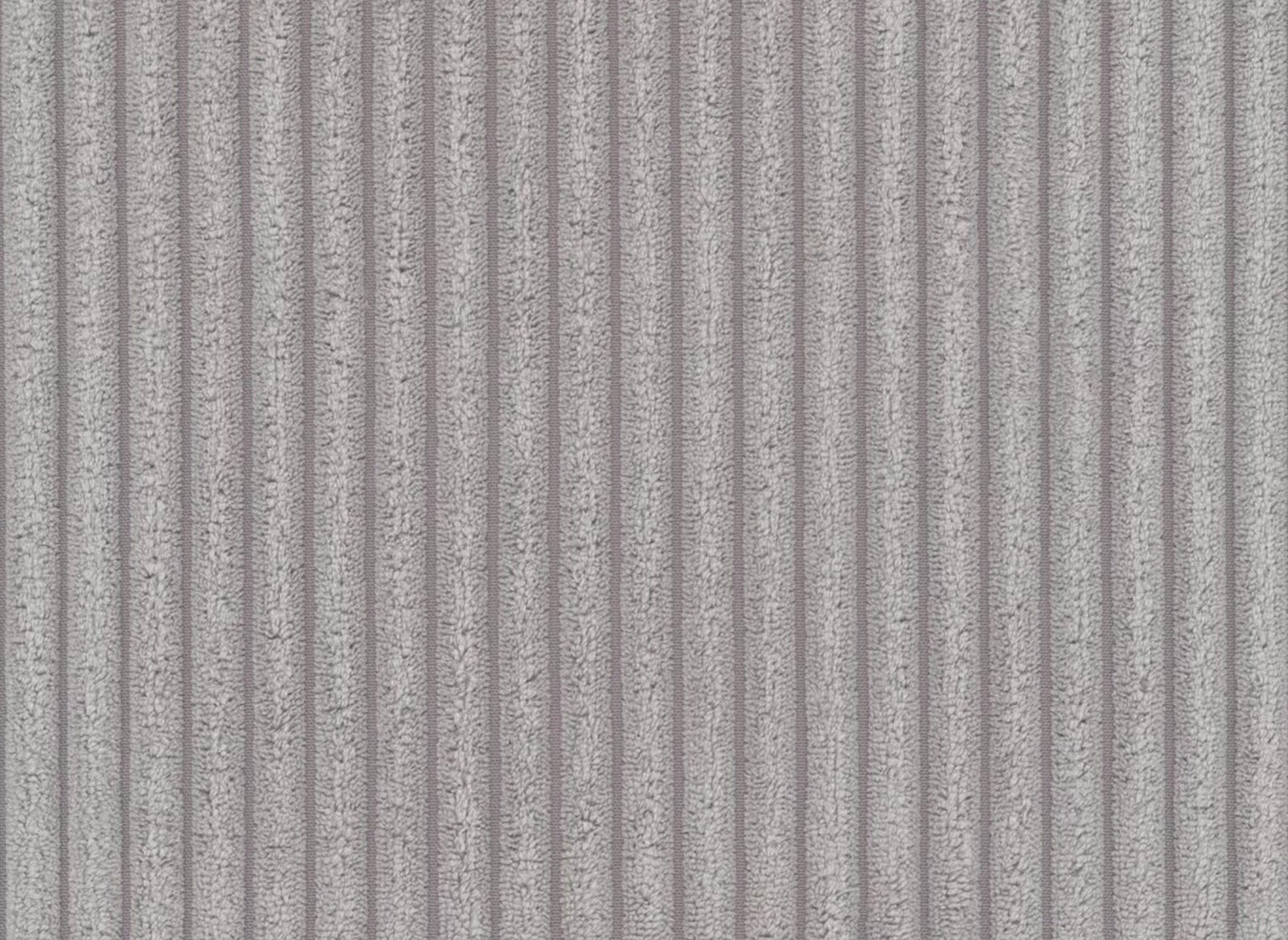 JADE Panorama-Schlafsofa aus geripptem Samt in Hellgrau mit Stauraum