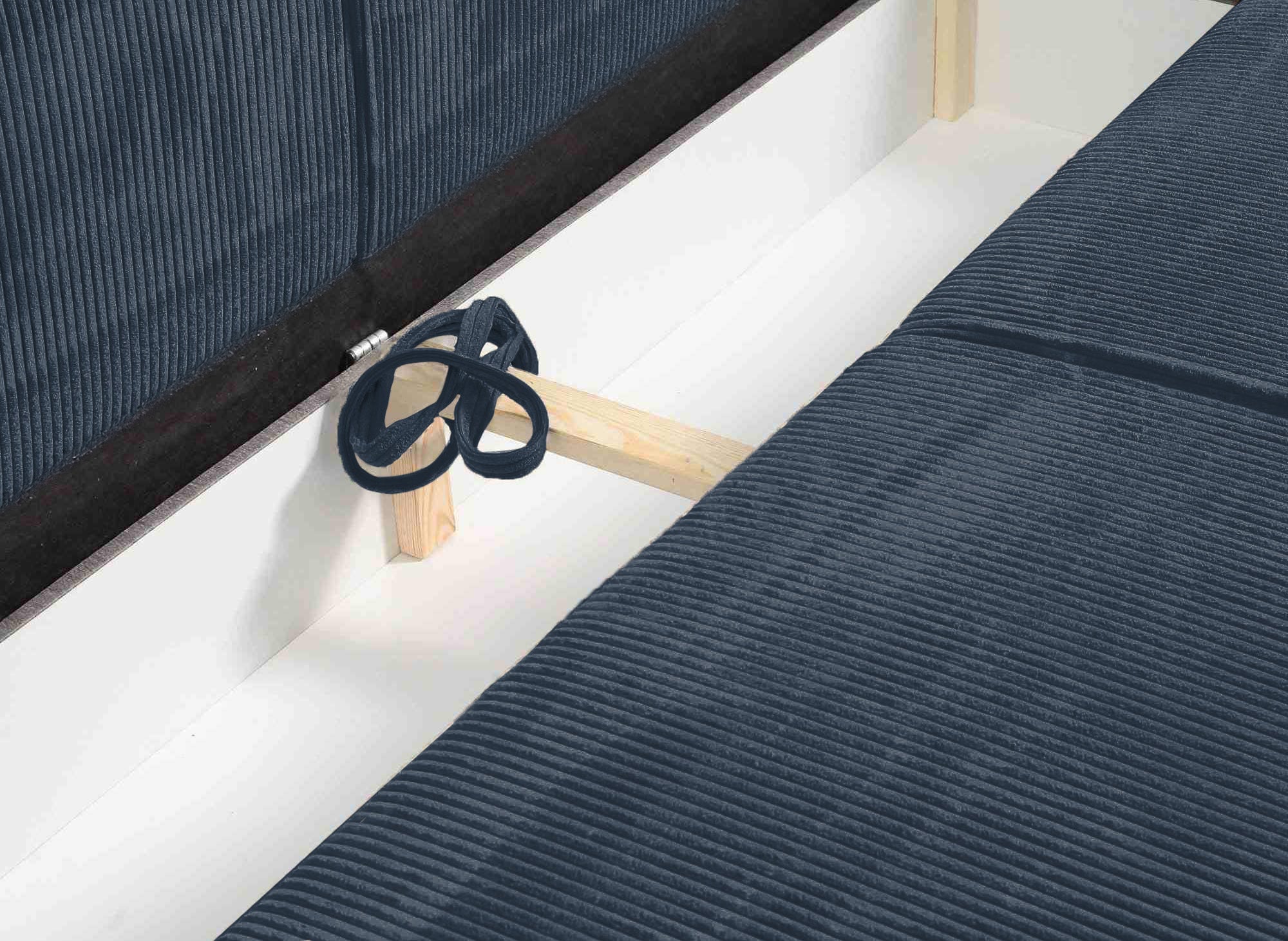 3-Sitzer-Sofa mit Stauraum aus jadeblauem Samt