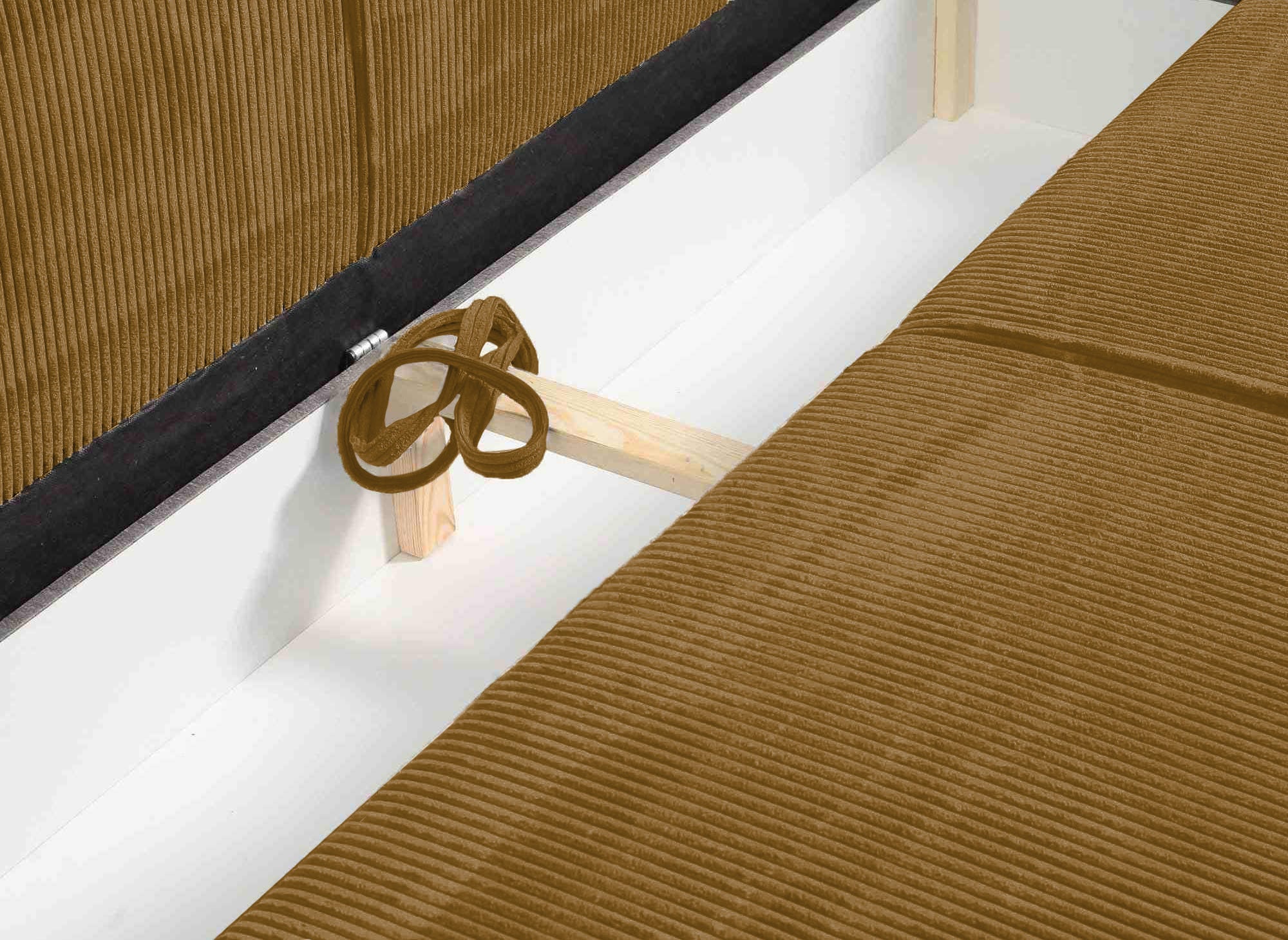 JADE 3-Sitzer-Sofa aus senfgelbem Samt mit Stauraum