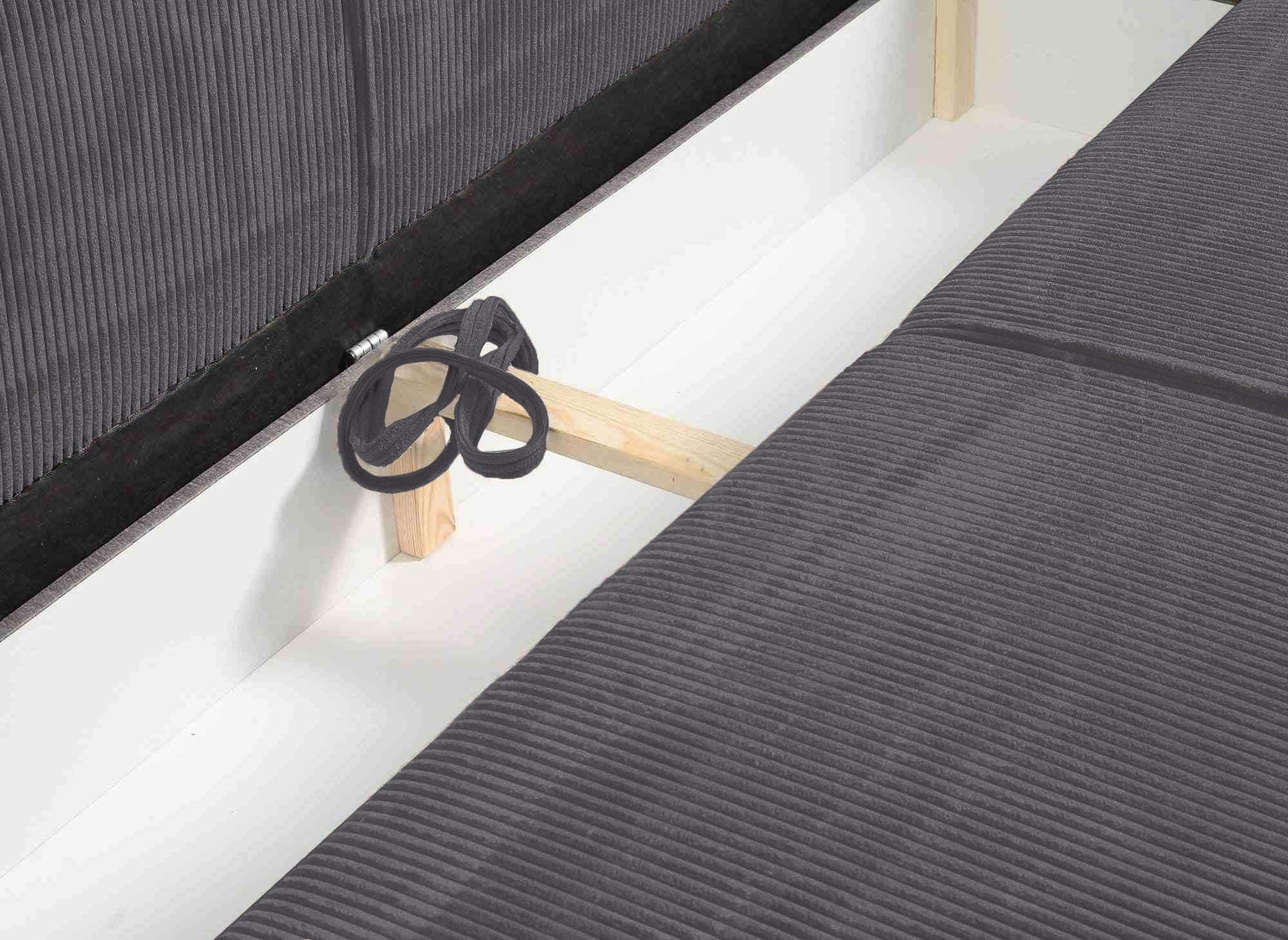 JADE 3-Sitzer-Sofa mit Stauraum aus anthrazitgrauem Samt