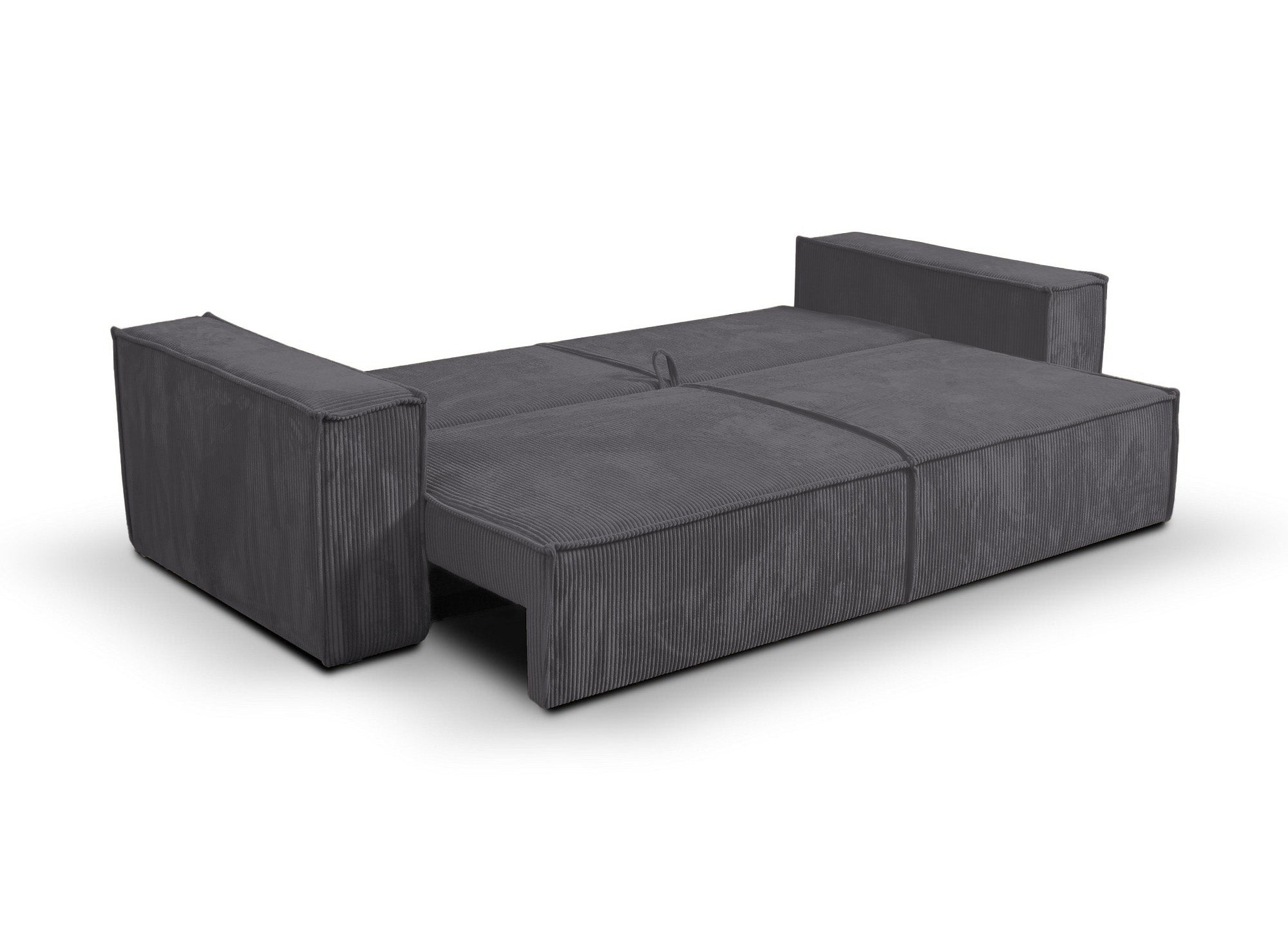 JADE 3-Sitzer-Sofa mit Stauraum aus anthrazitgrauem Samt