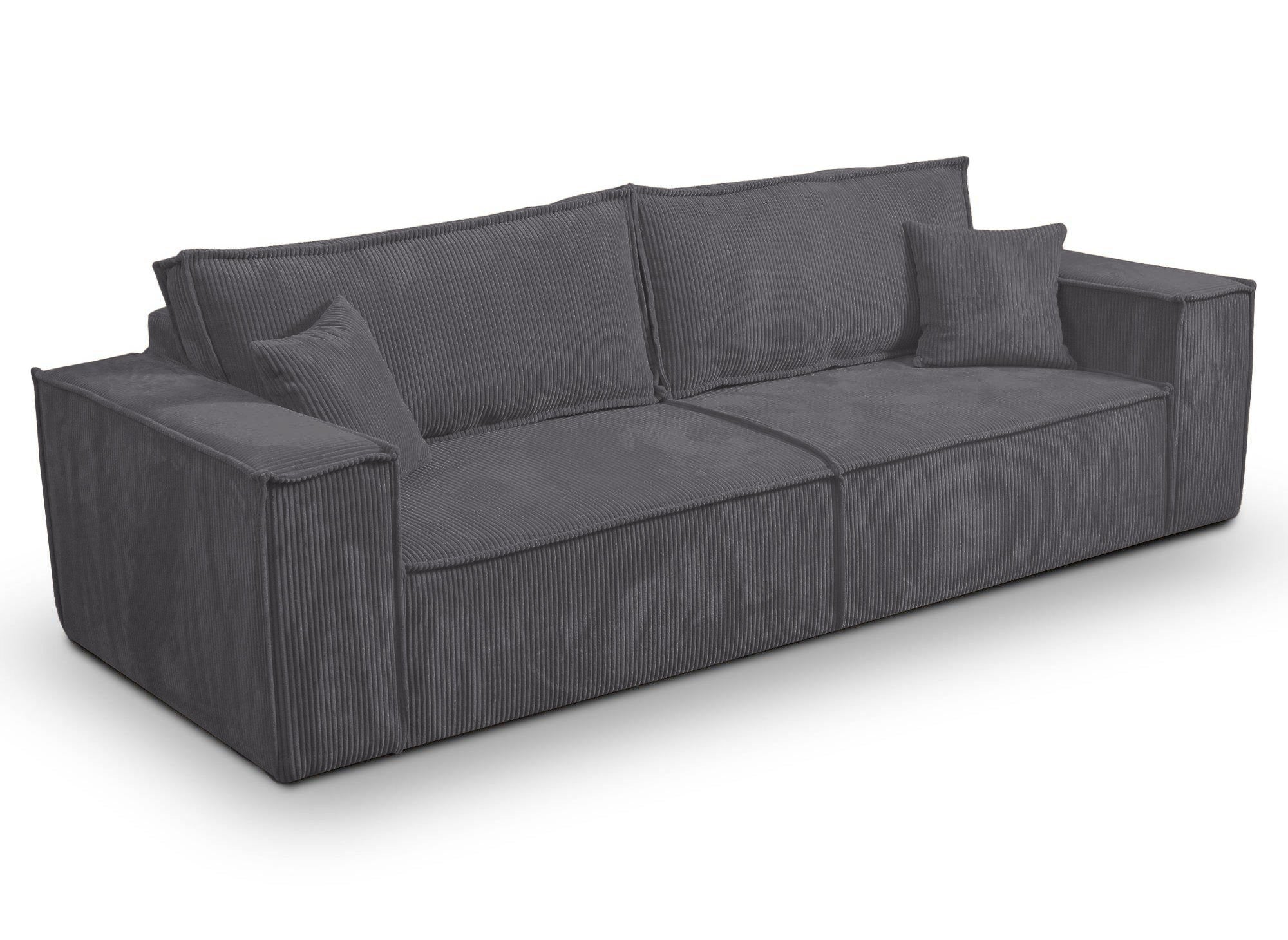 JADE 3-Sitzer-Sofa mit Stauraum aus anthrazitgrauem Samt