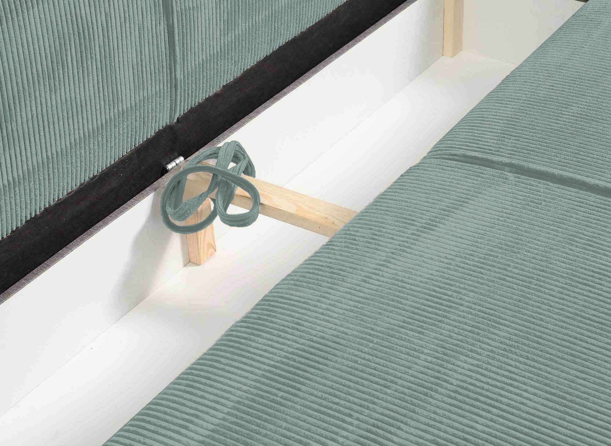 JADE 3-Sitzer-Sofa mit Stauraum aus wassergrünem Samt