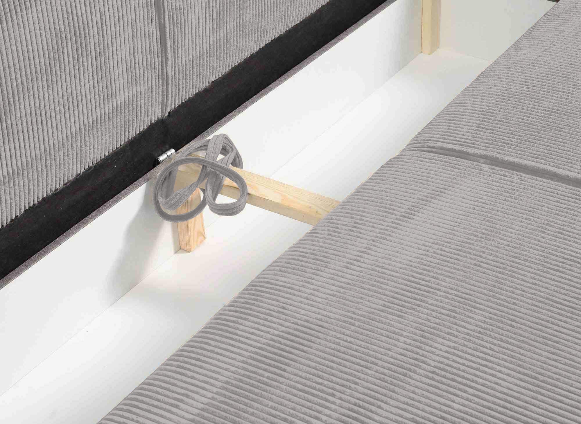 JADE 3-Sitzer-Sofa mit Stauraum aus hellgrauem Cord