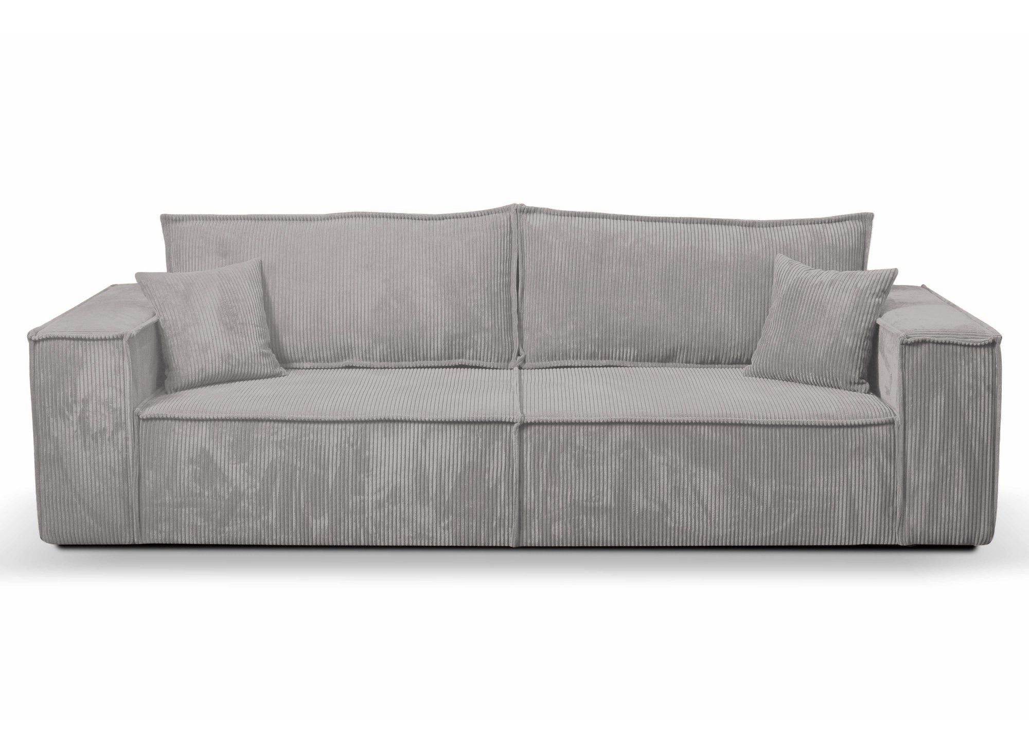JADE 3-Sitzer-Sofa mit Stauraum aus hellgrauem Cord
