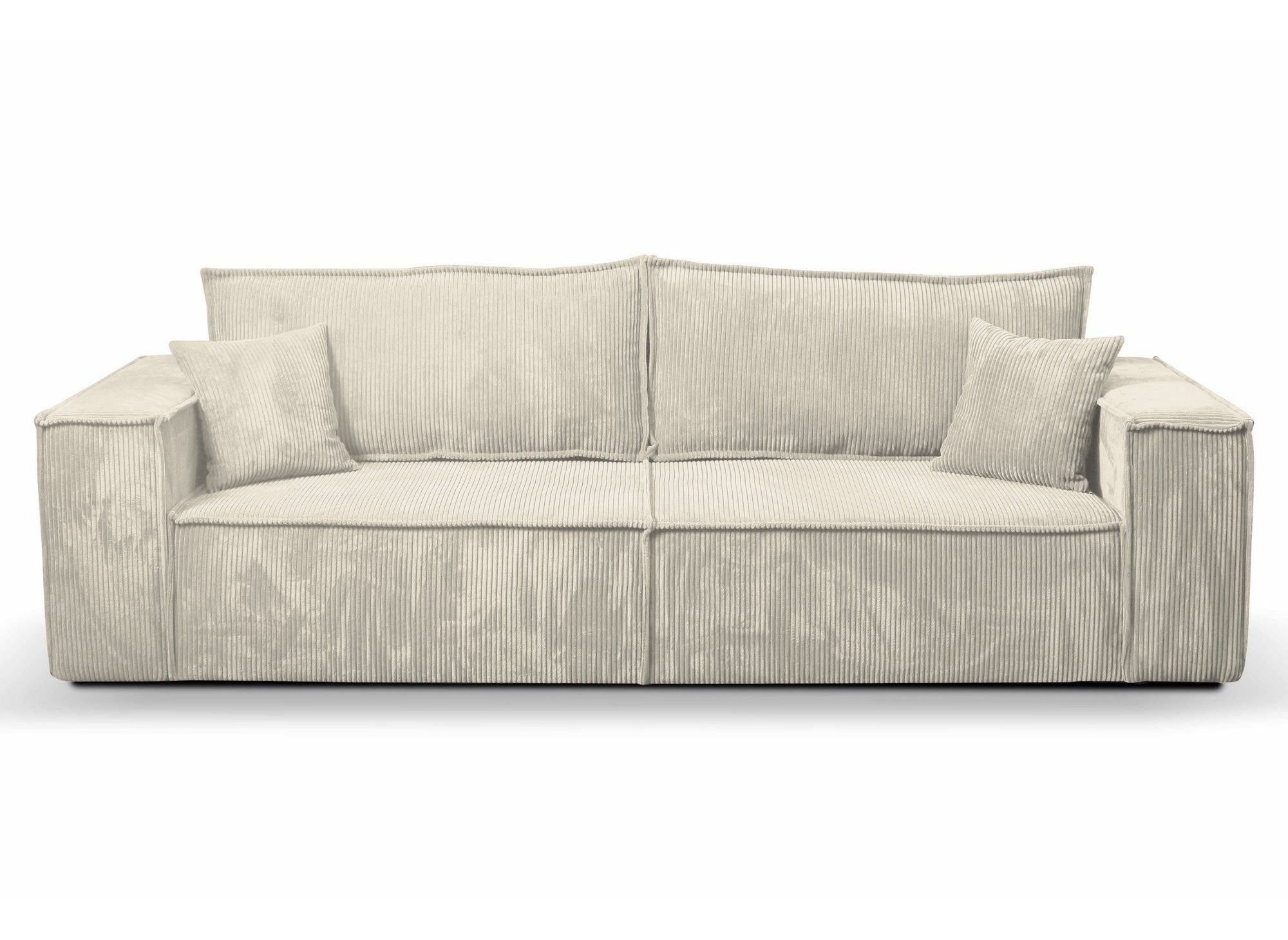 JADE beigefarbenes 3-Sitzer-Sofa aus Cord mit Stauraum