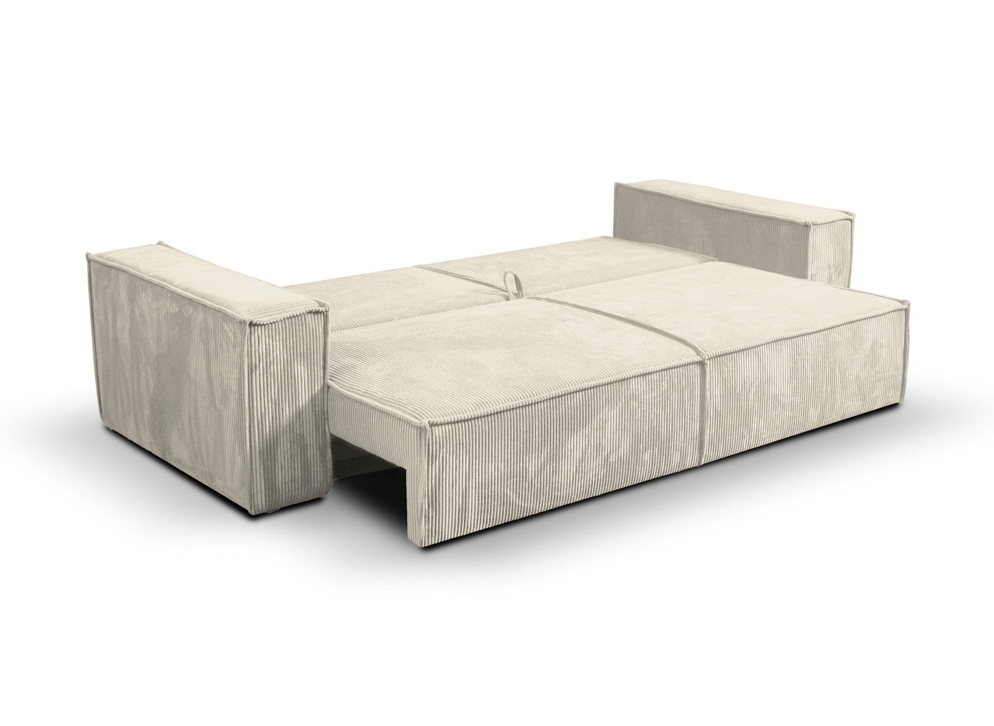 JADE beigefarbenes 3-Sitzer-Sofa aus Cord mit Stauraum