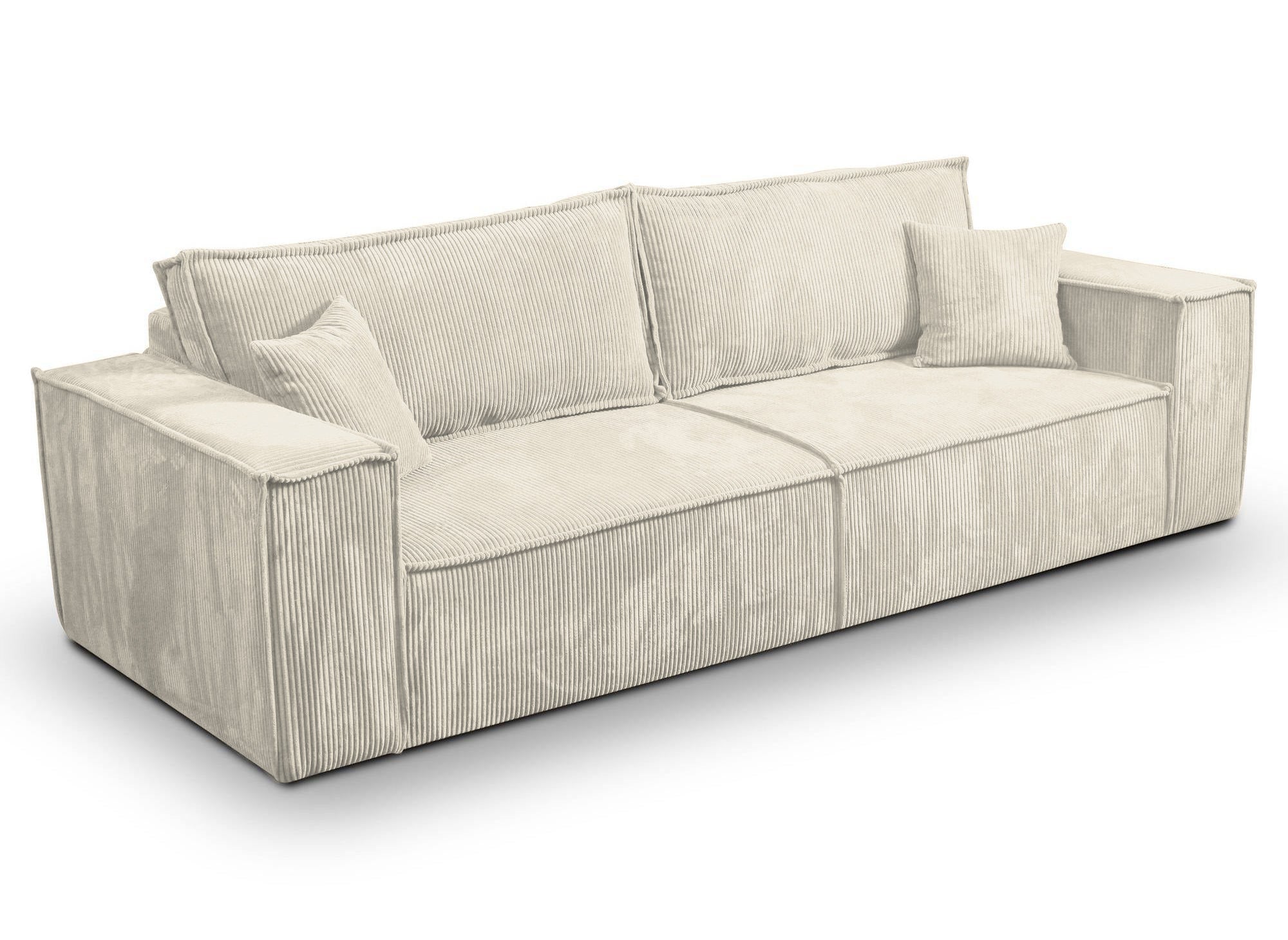 JADE beigefarbenes 3-Sitzer-Sofa aus Cord mit Stauraum
