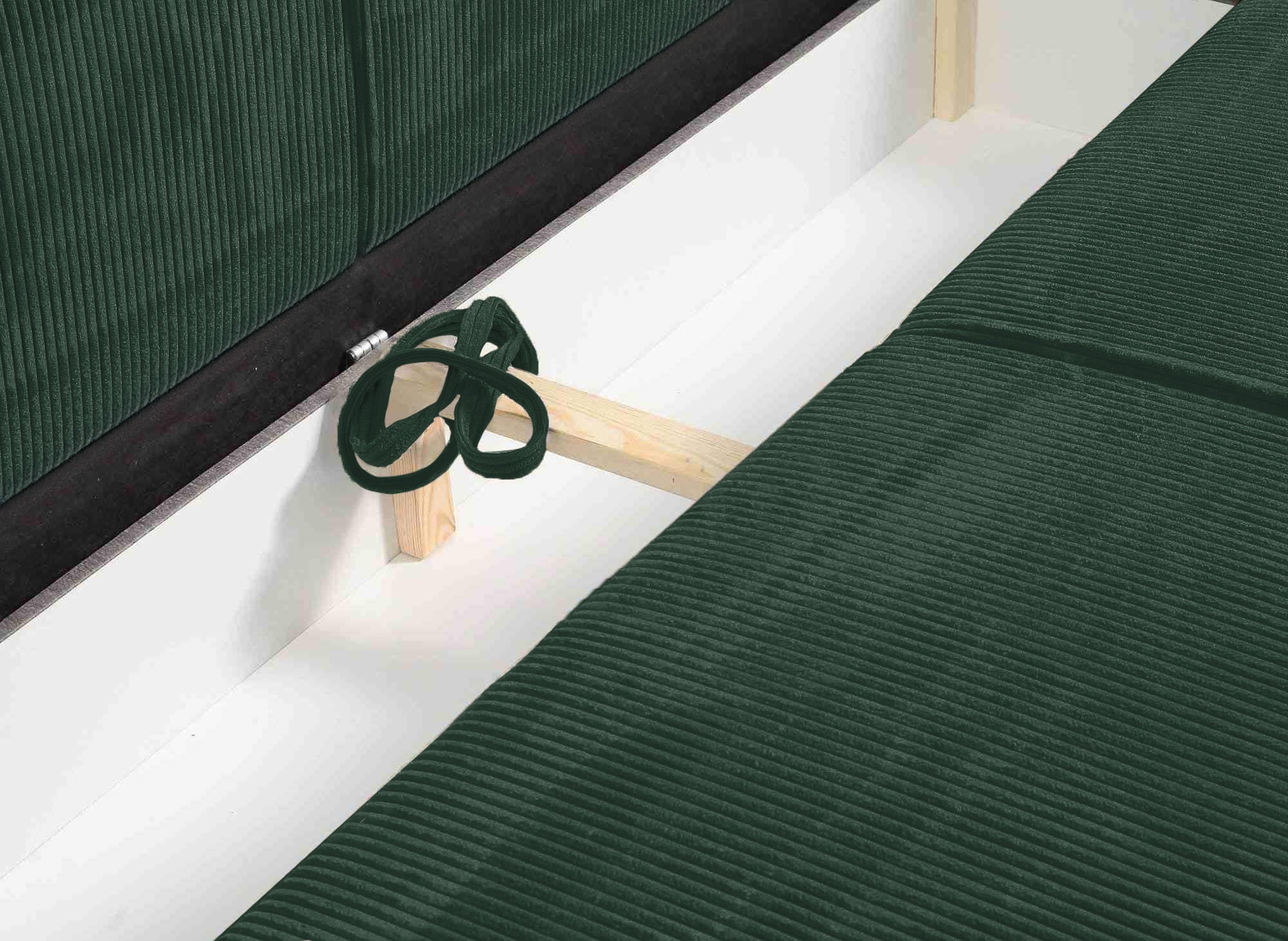 JADE 3-Sitzer-Sofa mit Stauraum aus smaragdgrünem Samt
