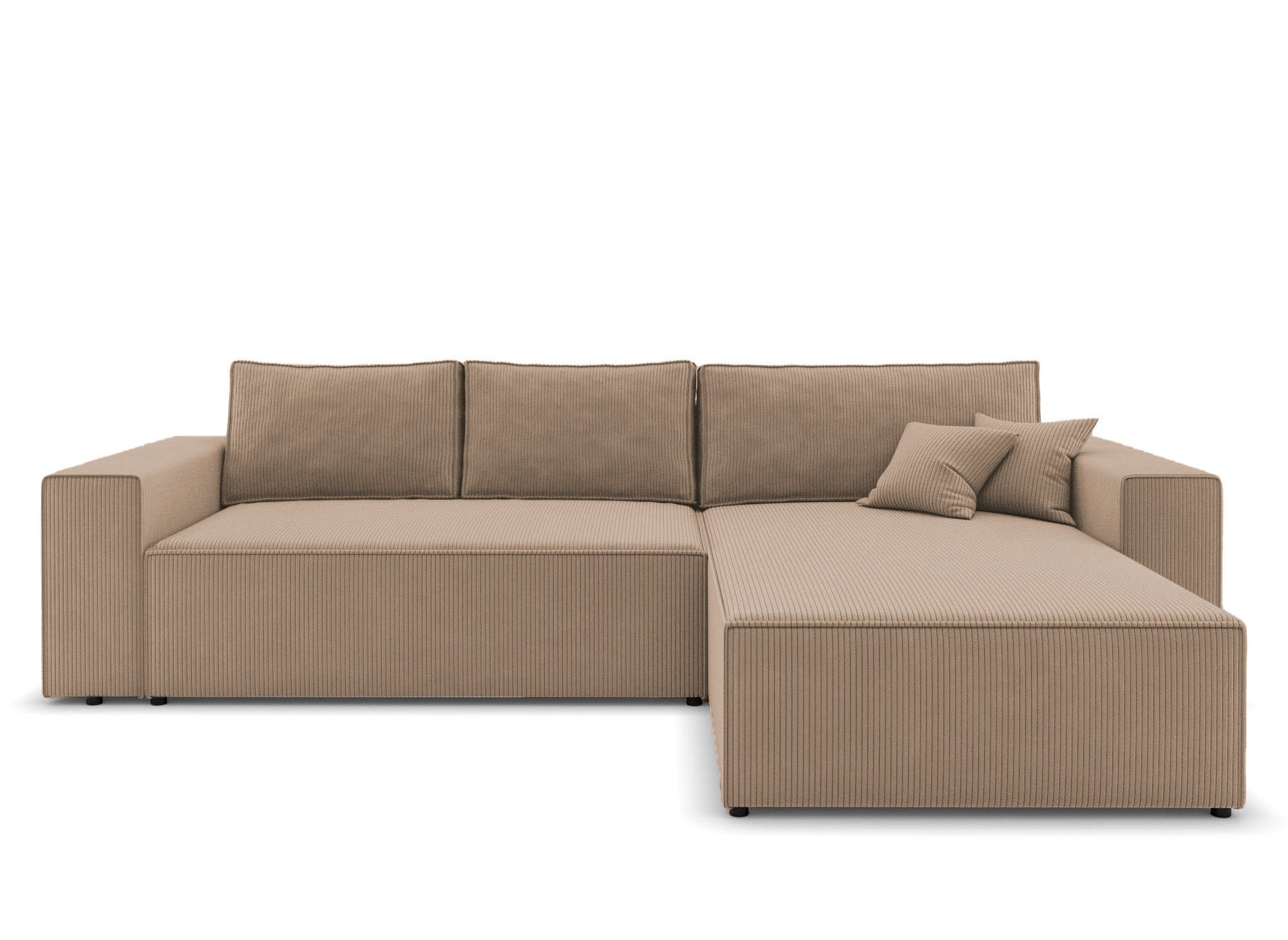 JADE Mokka Cord umwandelbares und wendbares Ecksofa mit Stauraum