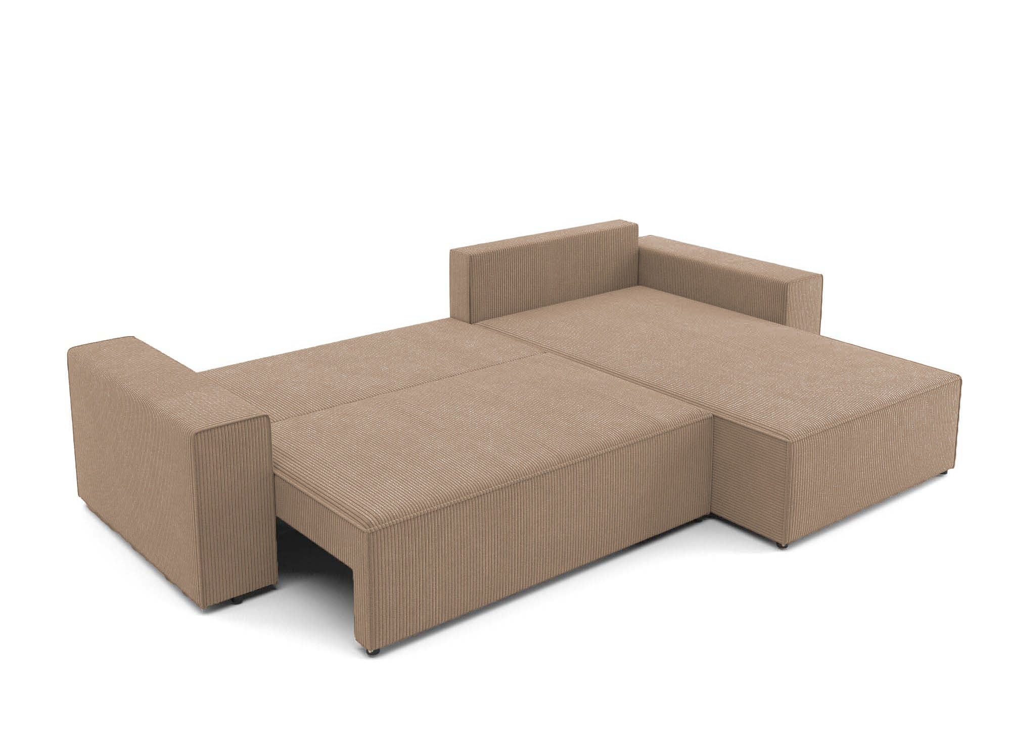 JADE Mokka Cord umwandelbares und wendbares Ecksofa mit Stauraum