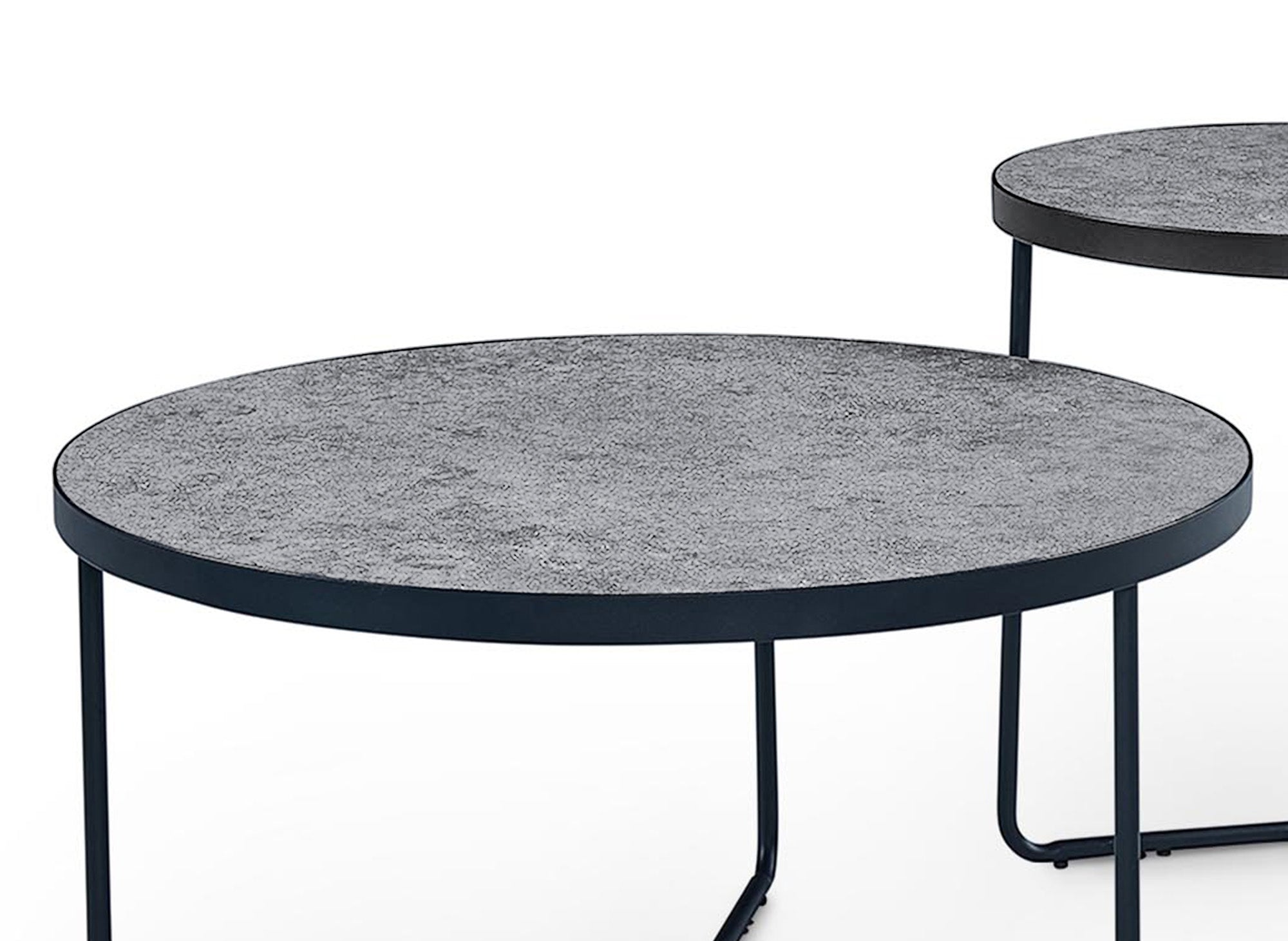 3er-Set runder schwarzer Couchtische ROMY