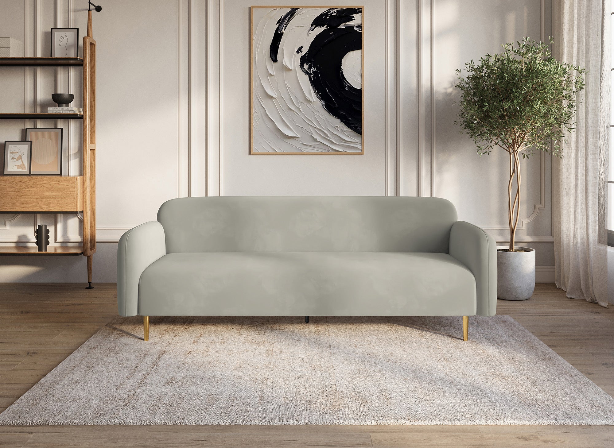 MARILYNE 3-Sitzer-Sofa aus beigem Samt