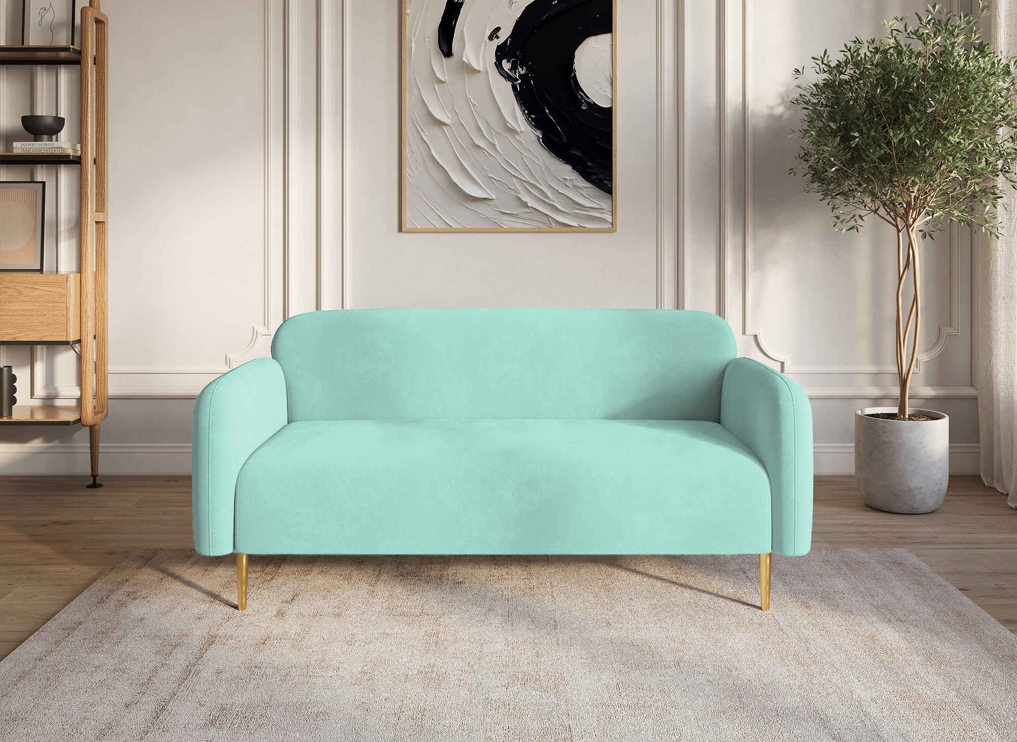 MARILYNE 2-Sitzer-Sofa aus wassergrünem Samt