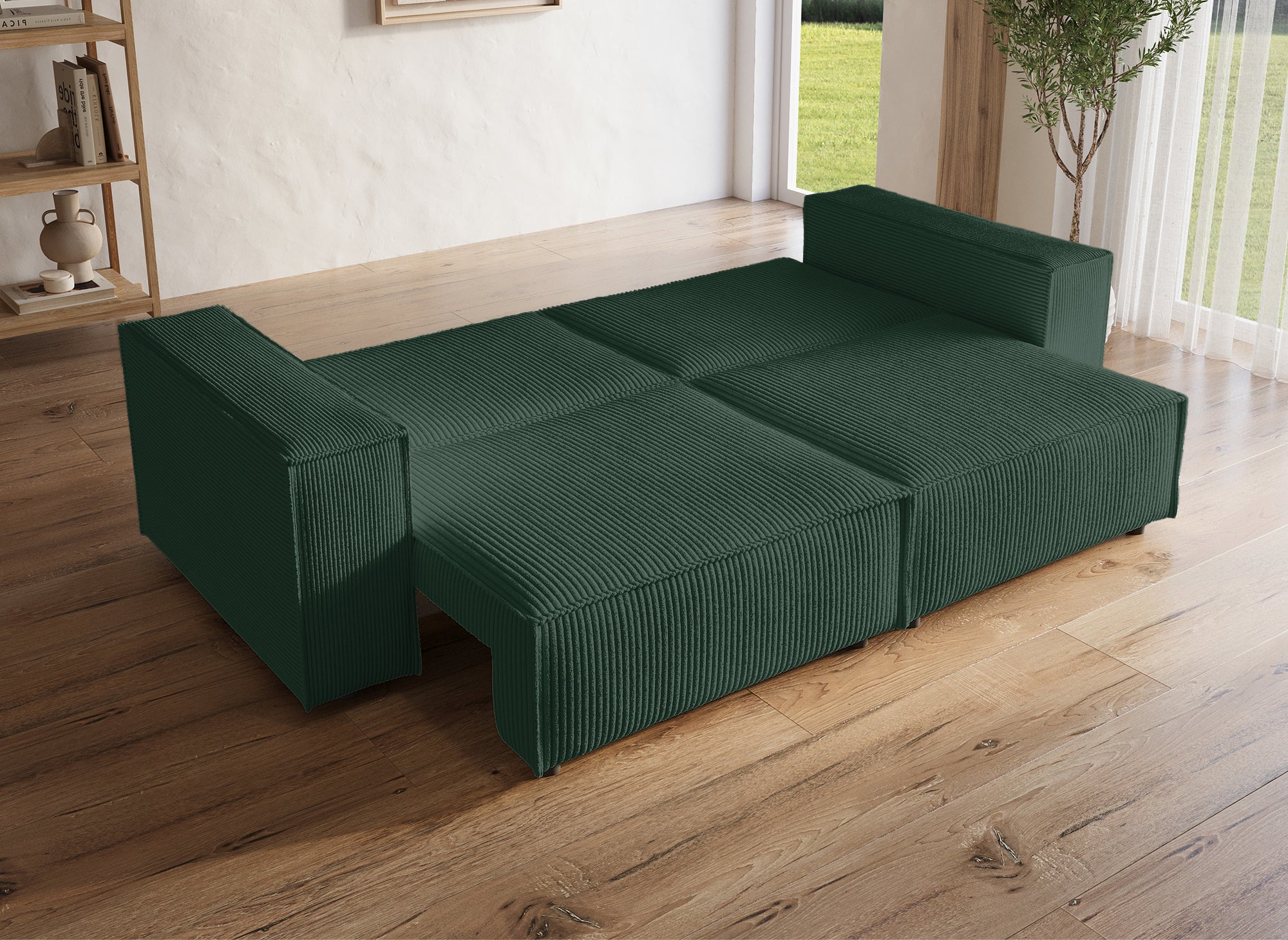 JADE 3-Sitzer-Sofa mit Stauraum aus smaragdgrünem Samt