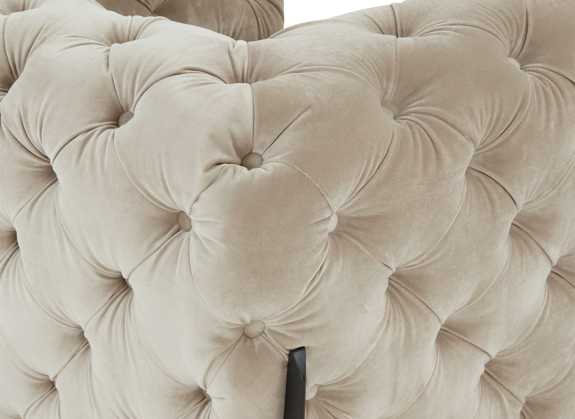 CARMEN beiger Chesterfield-Polstersessel aus Samt