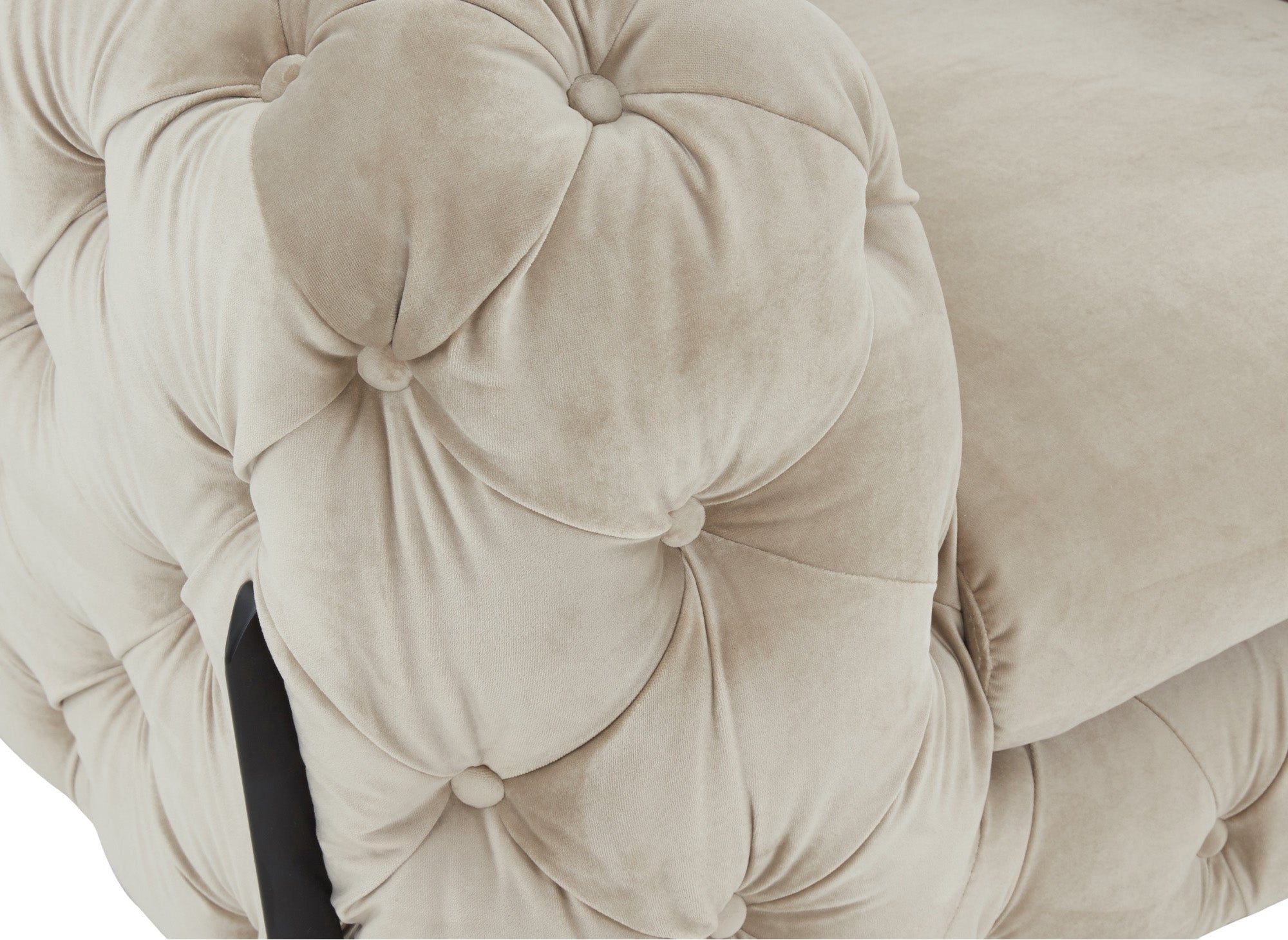 CARMEN beiger Chesterfield-Polstersessel aus Samt