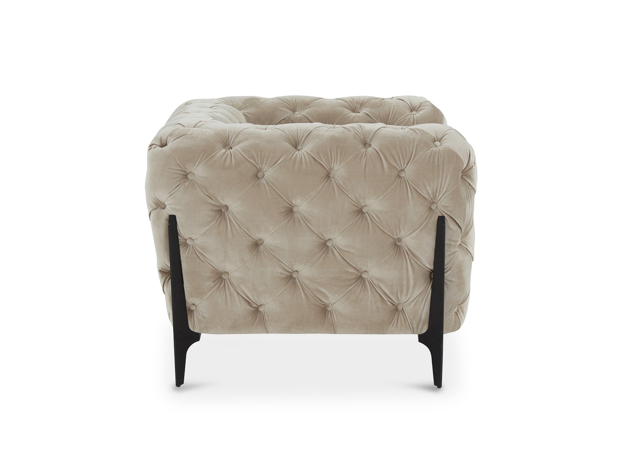 CARMEN beiger Chesterfield-Polstersessel aus Samt