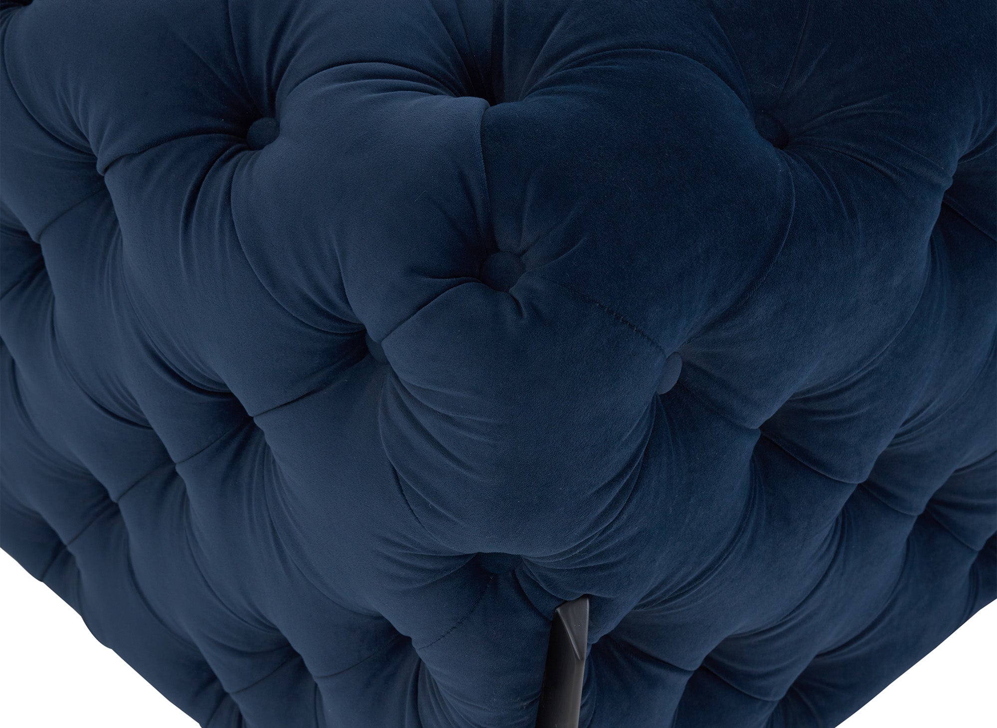 CARMEN 3-Sitzer-Sofa, feststehend, Chesterfield-Stil, gesteppt, blauer Samt