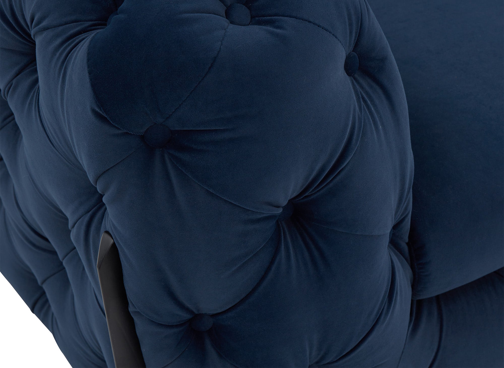 CARMEN 3-Sitzer-Sofa, feststehend, Chesterfield-Stil, gesteppt, blauer Samt