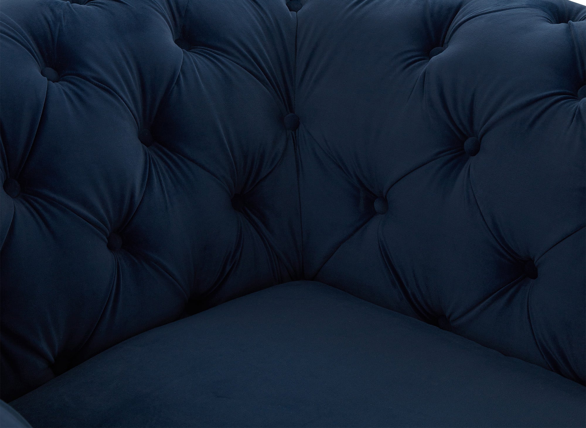 CARMEN blauer Chesterfield-Polstersessel aus Samt