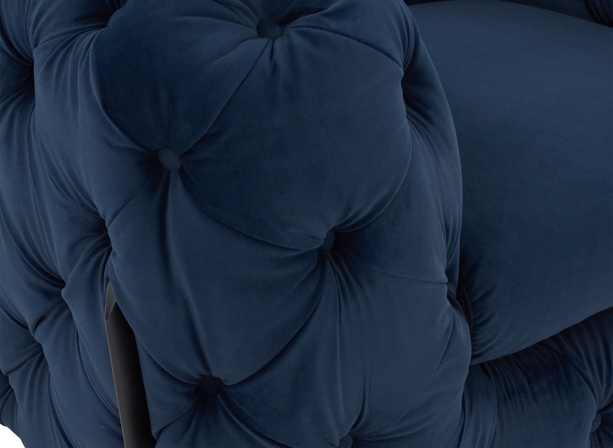 CARMEN blauer Chesterfield-Polstersessel aus Samt