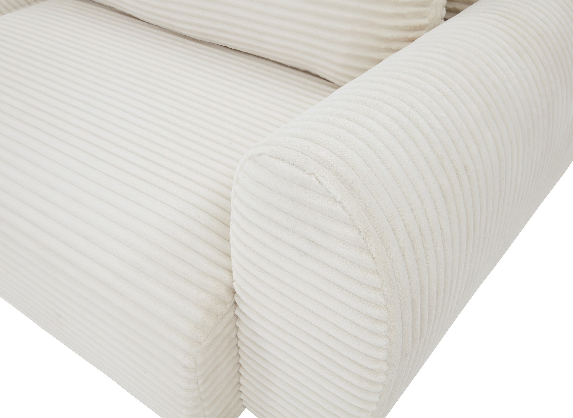 TILDA Ecksofa mit Bettfunktion und Stauraum, Beige, weicher Cord, linke Ecke