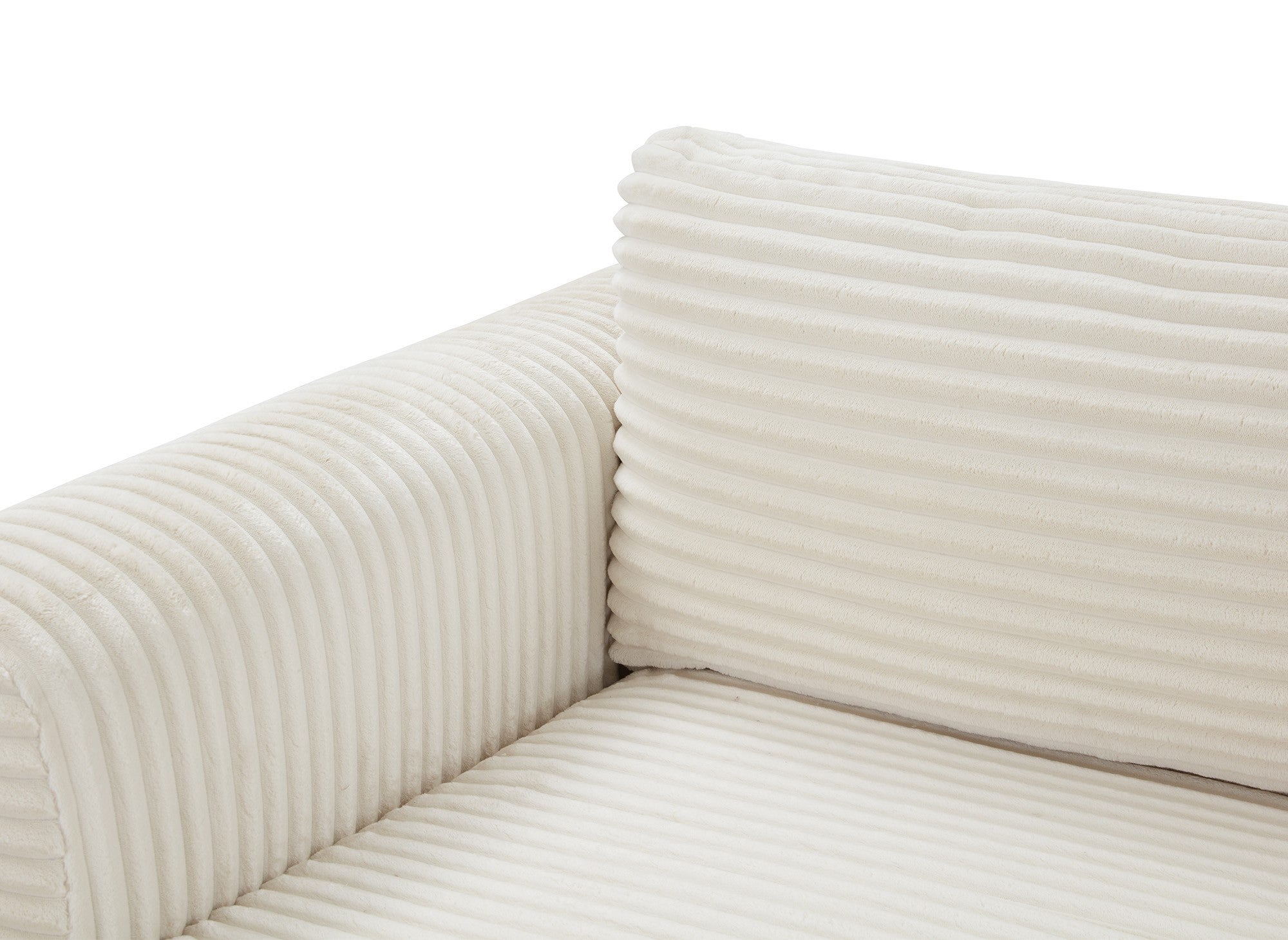 TILDA Ecksofa mit Bettfunktion und Stauraum, Beige, weicher Cord, linke Ecke