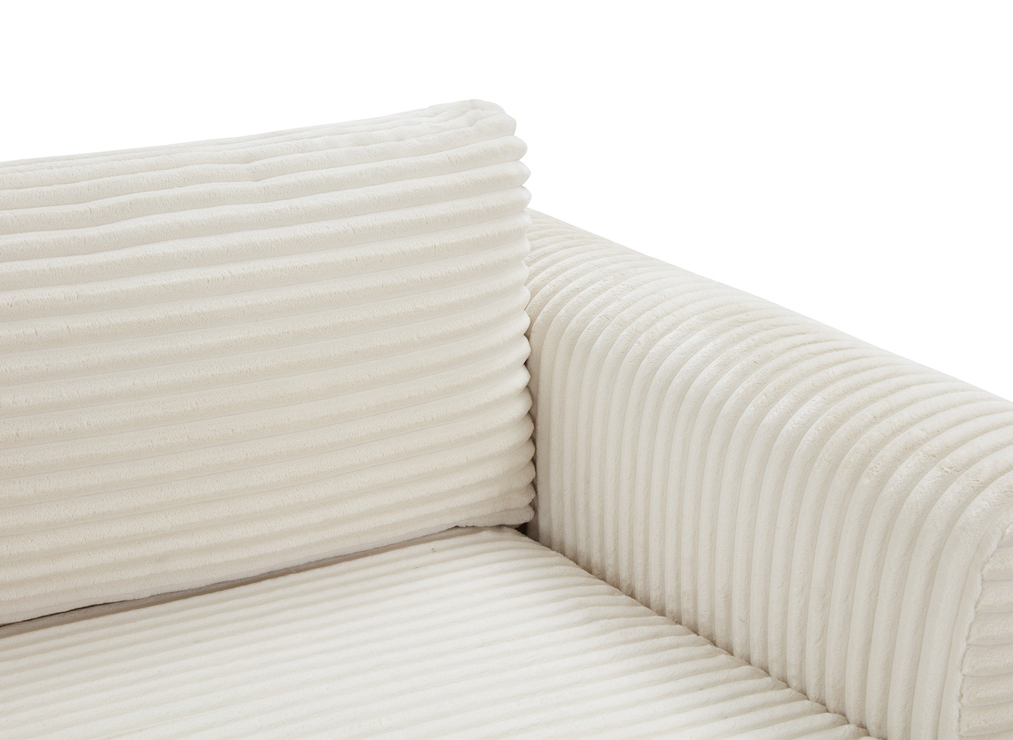 TILDA Ecksofa mit Bettfunktion und Stauraum, Beige, weicher Cord, rechtwinklig