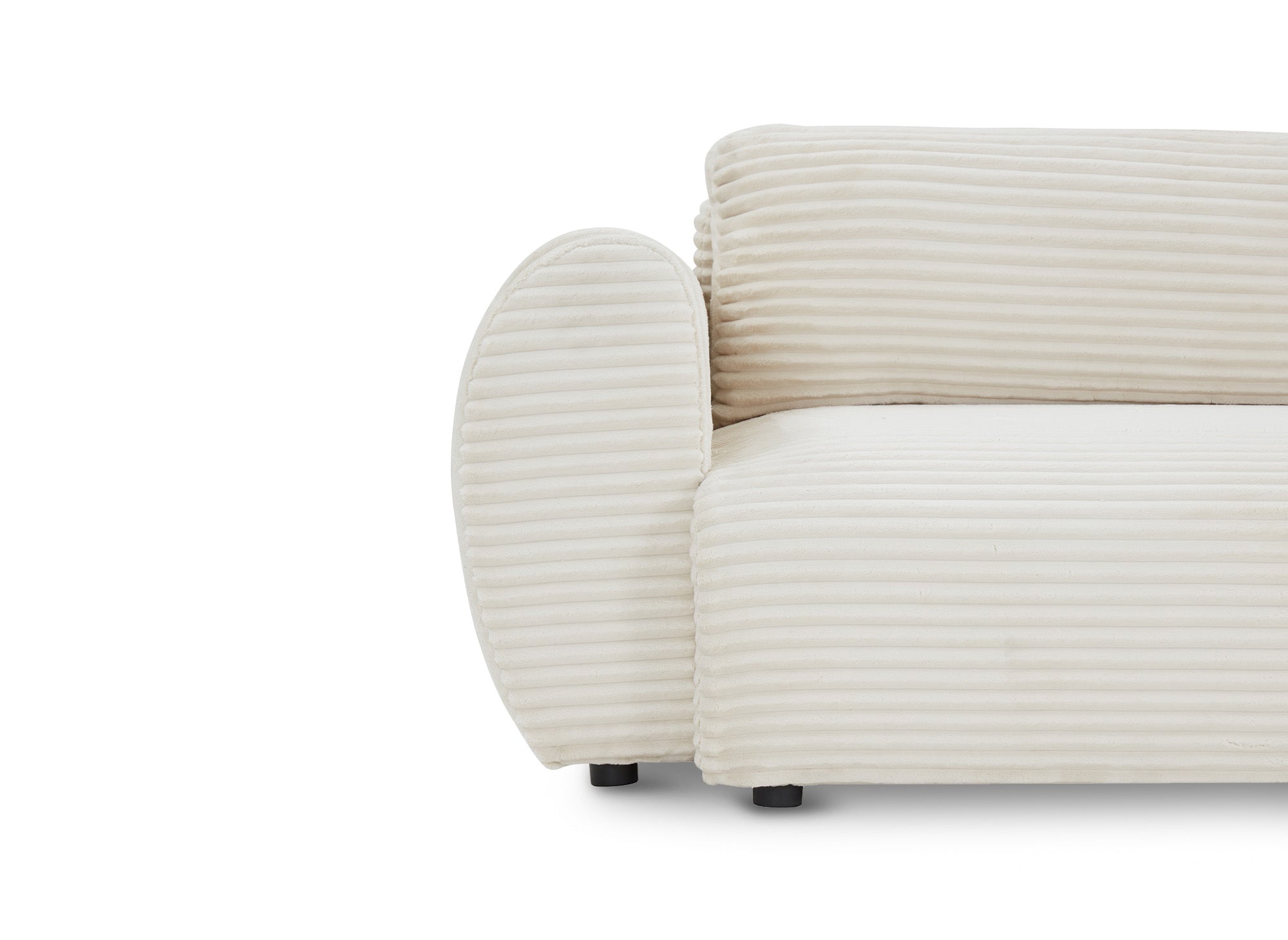TILDA Ecksofa mit Bettfunktion und Stauraum, Beige, weicher Cord, rechtwinklig