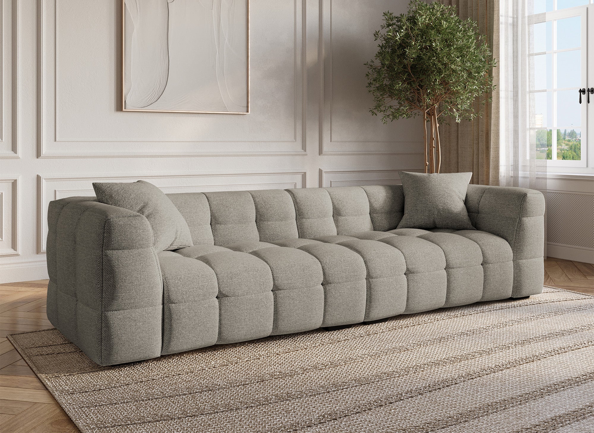 BELLA 4-Sitzer-Sofa aus taupefarbenem Stoff