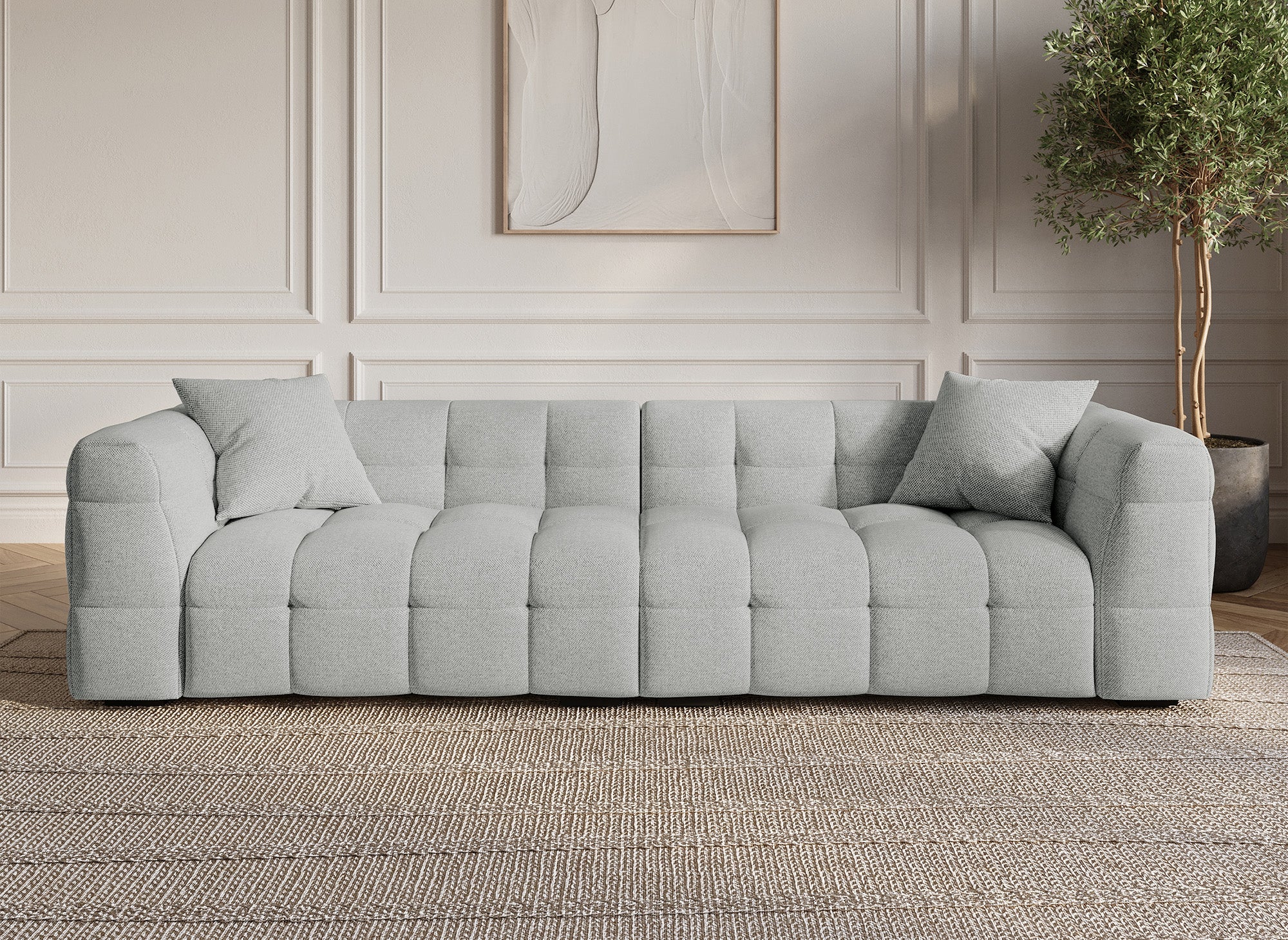 BELLA 4-Sitzer-Sofa aus grauem Stoff