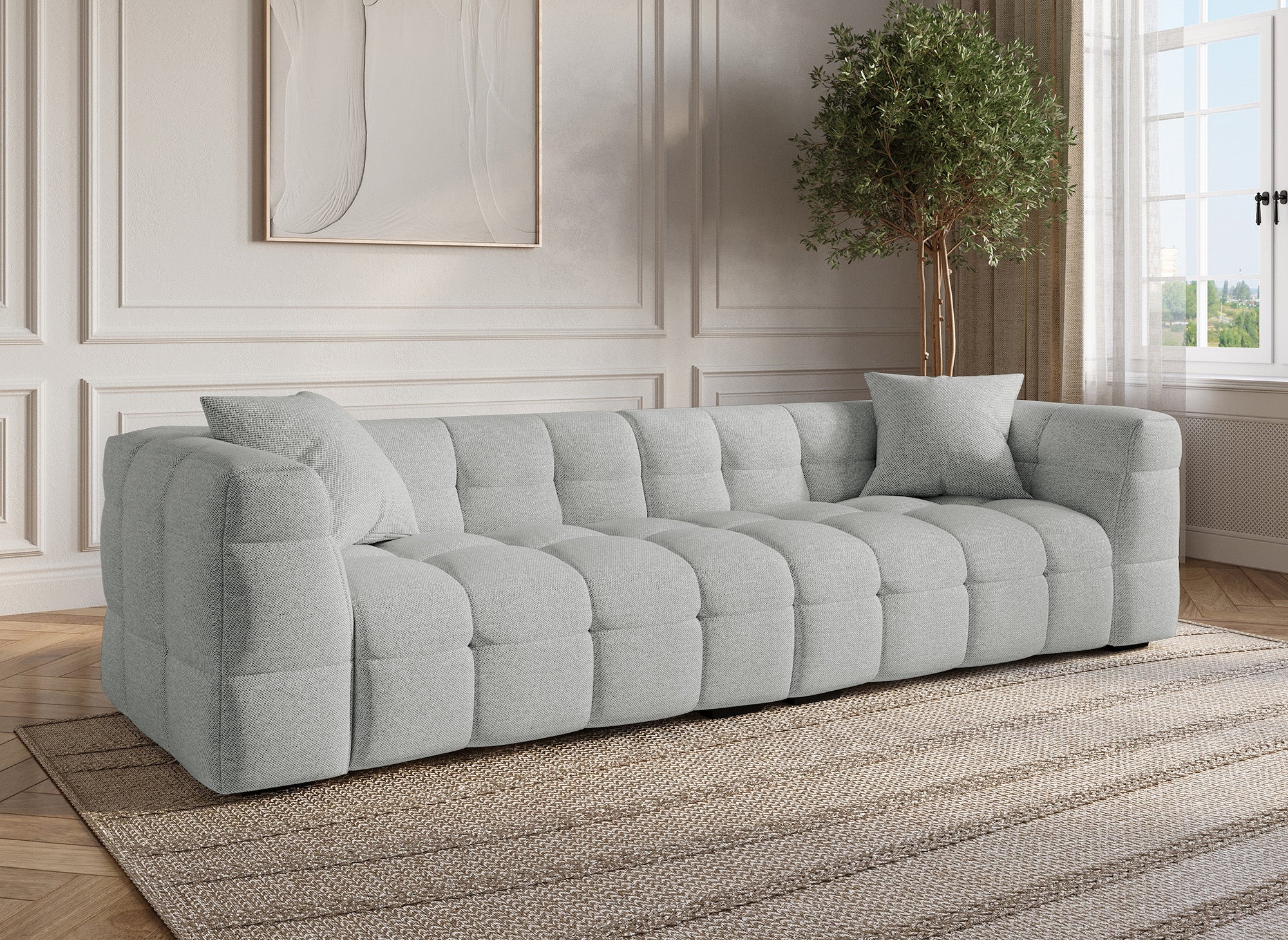 BELLA 4-Sitzer-Sofa aus grauem Stoff