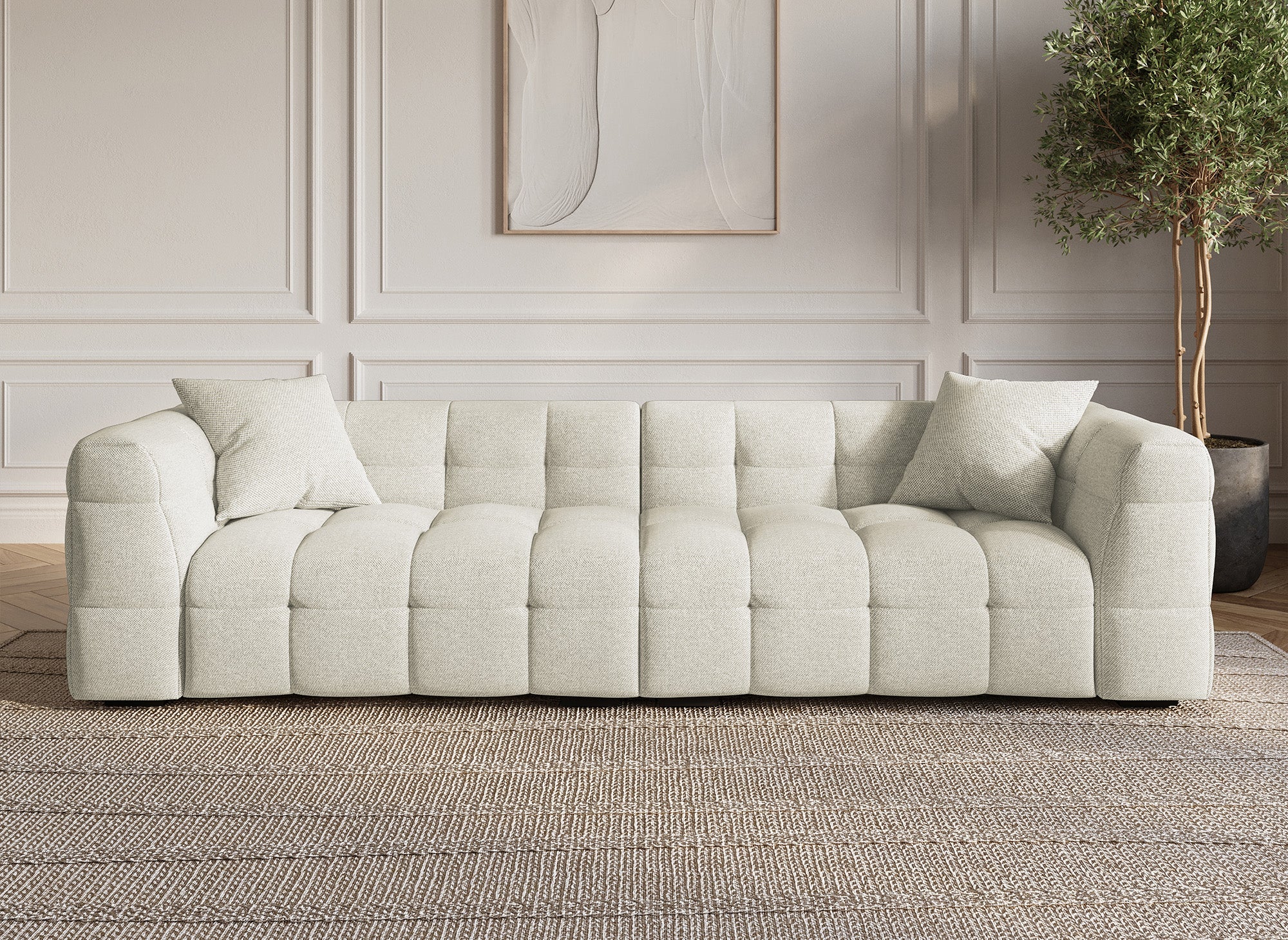 BELLA 4-Sitzer-Sofa aus beigefarbenem Stoff