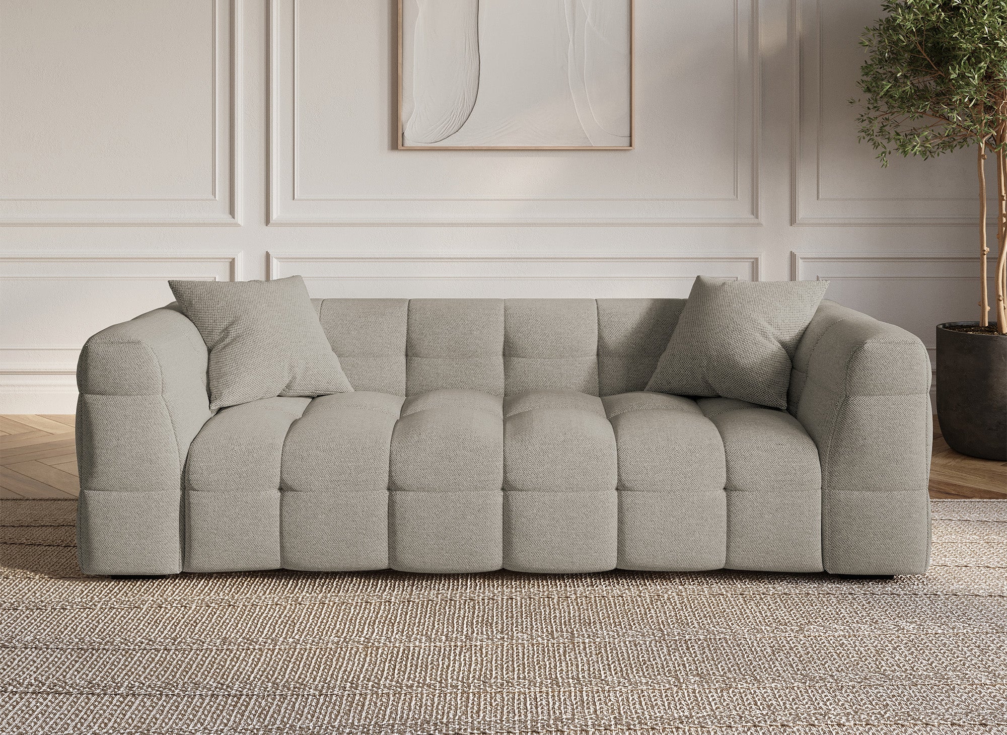 BELLA 3-Sitzer-Sofa aus taupefarbenem Stoff