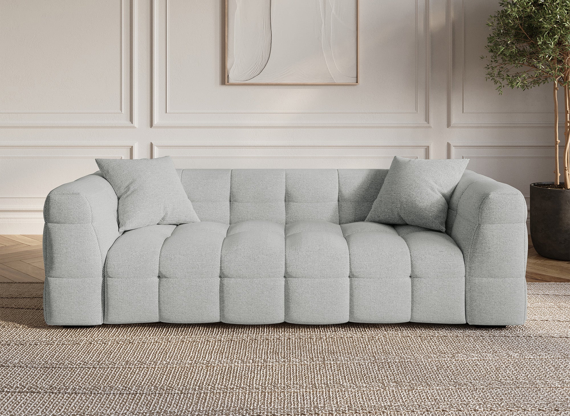 BELLA 3-Sitzer-Sofa aus grauem Stoff