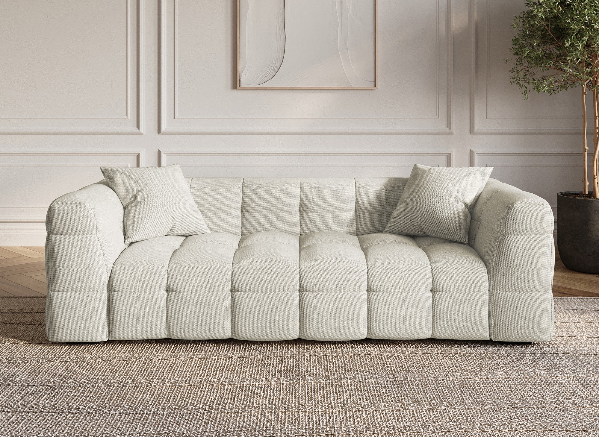 BELLA 3-Sitzer-Sofa aus beigefarbenem Stoff