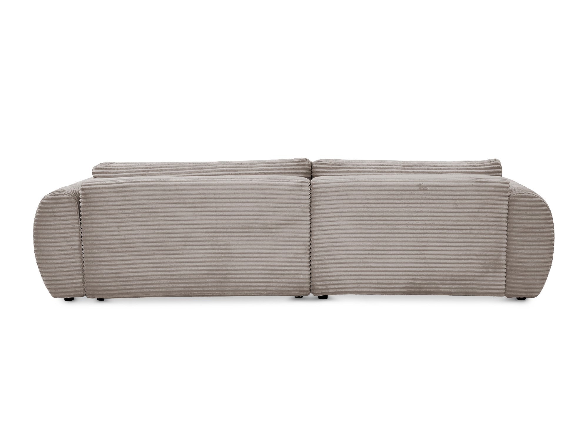TILDA Ecksofa mit Bettfunktion und Stauraum, weiches Taupe-Cord, linke Ecke