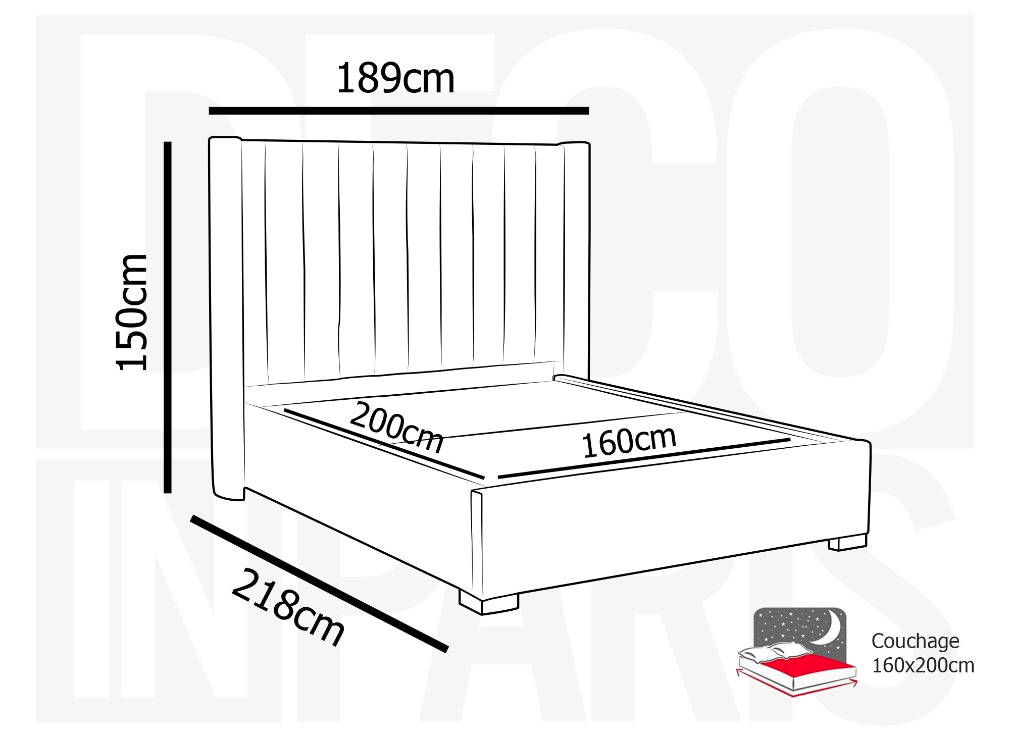 ALENA Bett mit Stauraum aus grauem Samt 160x200 cm