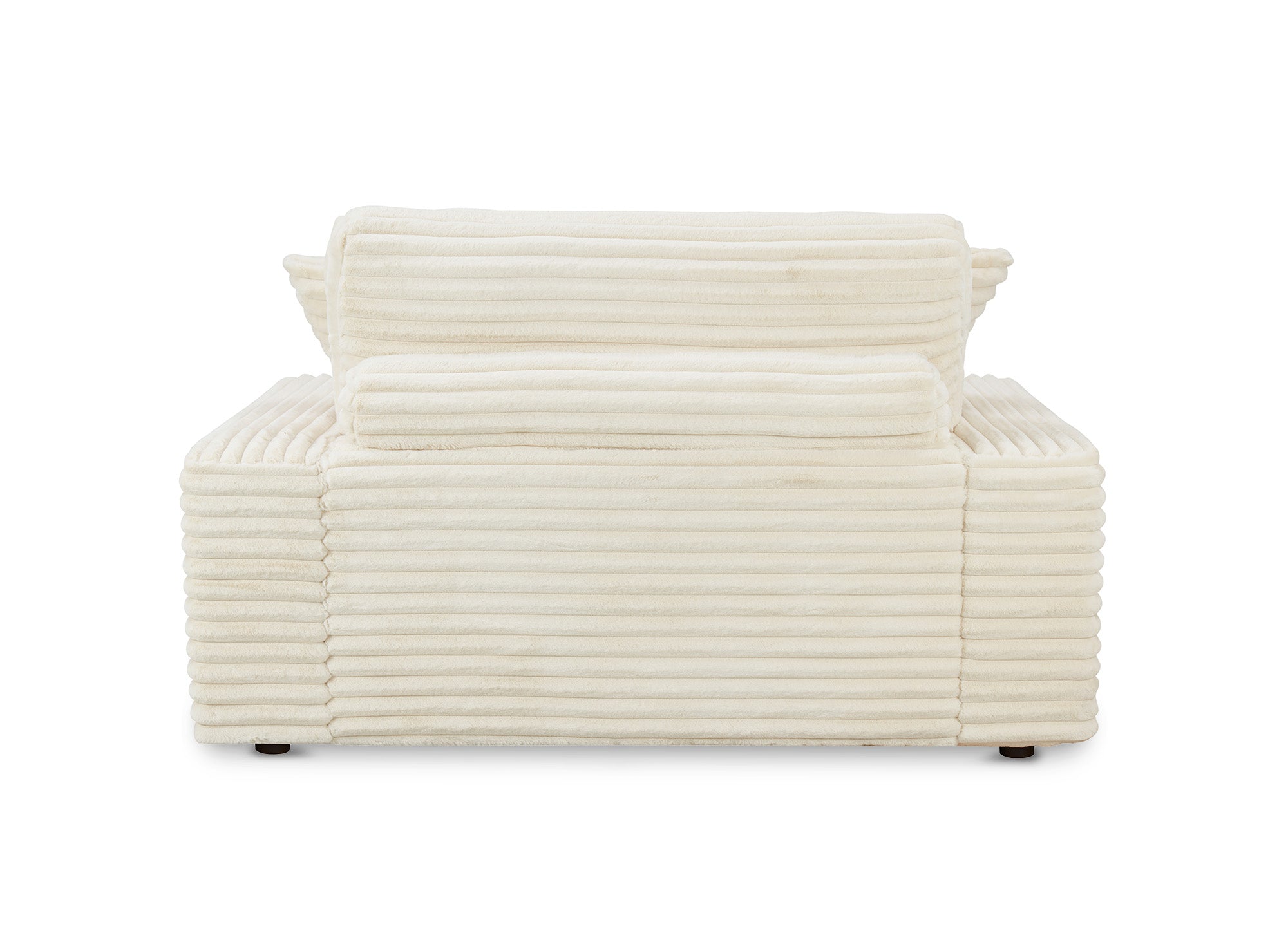 DAHO 1-Sitzer-Sofa mit gerader Chaiselongue in weichem, beigefarbenem Rippenstoff