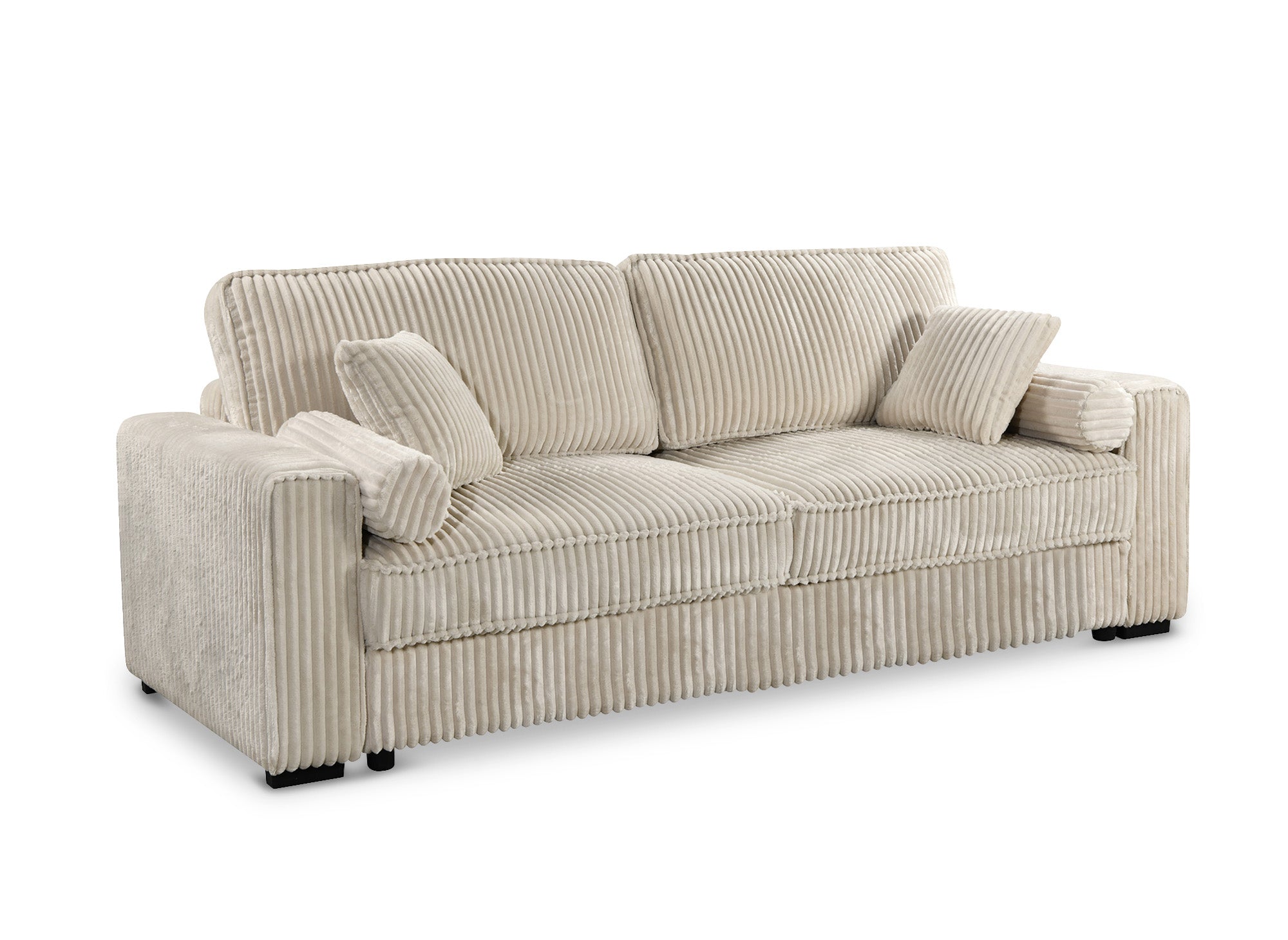 ALINE 3-Sitzer-Schlafsofa aus dickem, beigem Cord